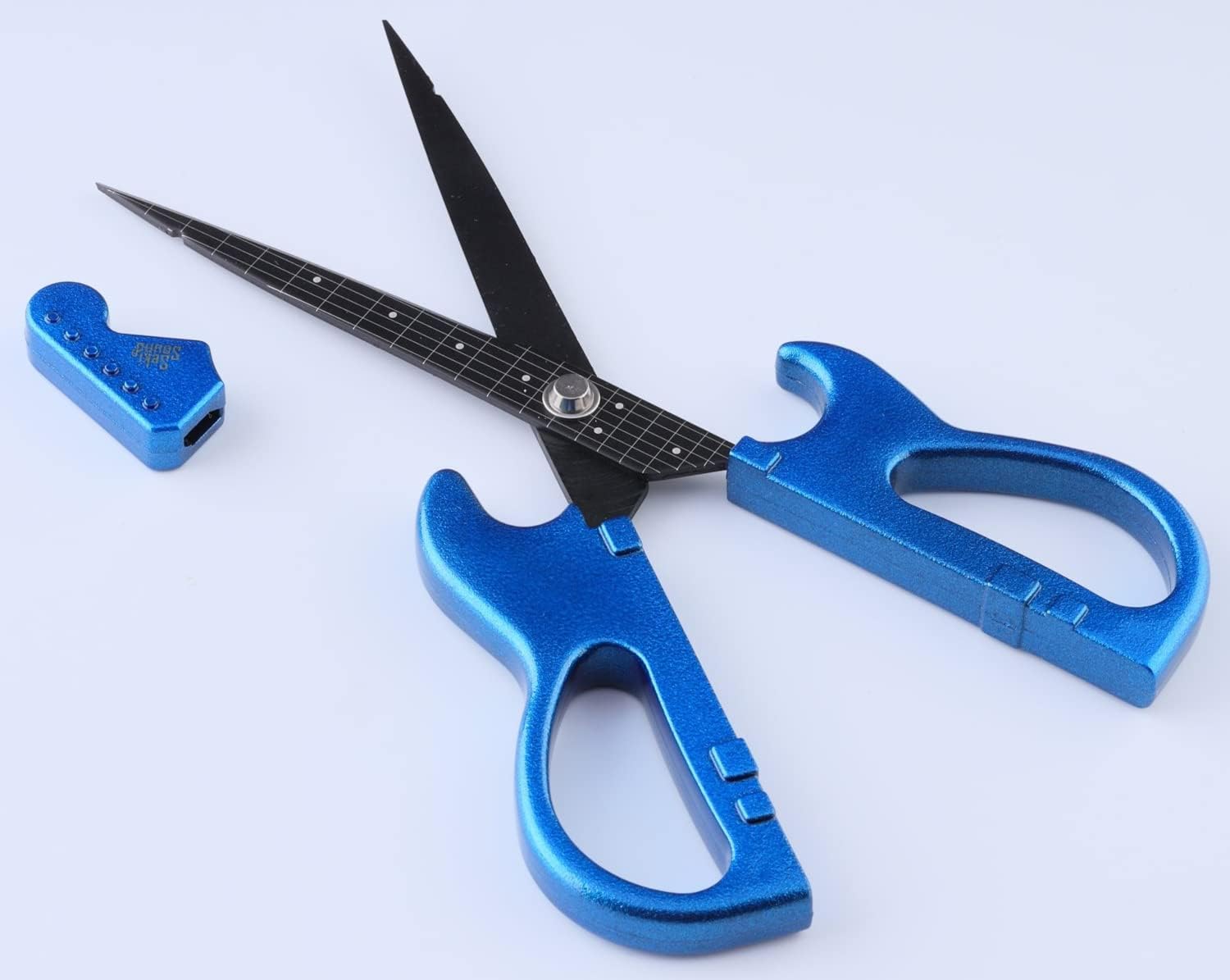 Nikken Cutlery Guitar Scissors SekiSound Metallic Blue with a stand (Gift Box Included) Hobby Tool SS-35MB
