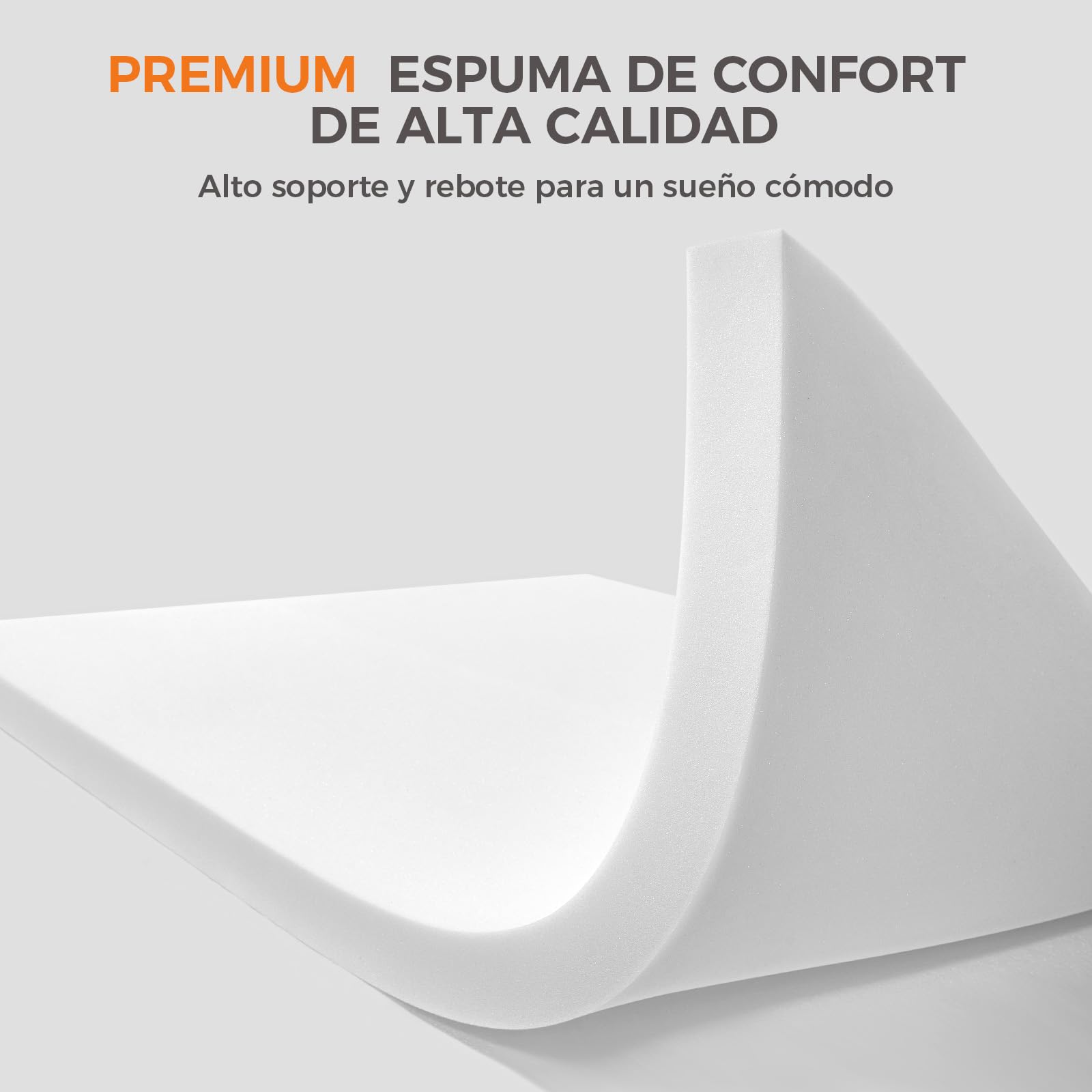 Sweetnight Topper Comfort de Doble Capa de Espuma 90 x 190 cm, Grosor de 7 cm, Sobrecolchón de Espuma Soportiva con Funda Transpirable, Extraíble y Lavable