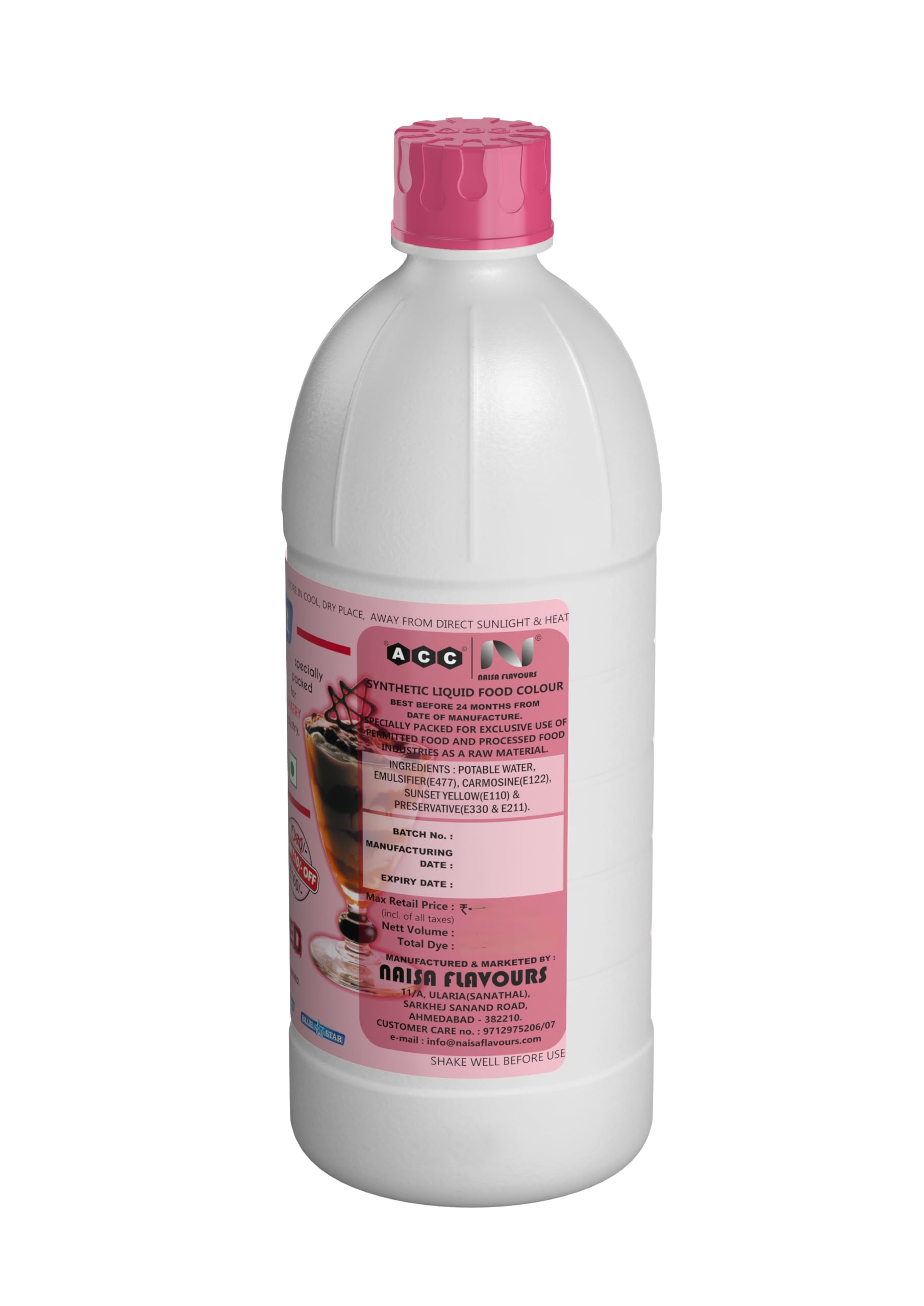 BlueStar Raspberry Red Liquid Food Colour | Food Colour 500ml Pack of 1  Bottle | Synthetic Food Colour : Amazon.in: Grocery & Gourmet Foods