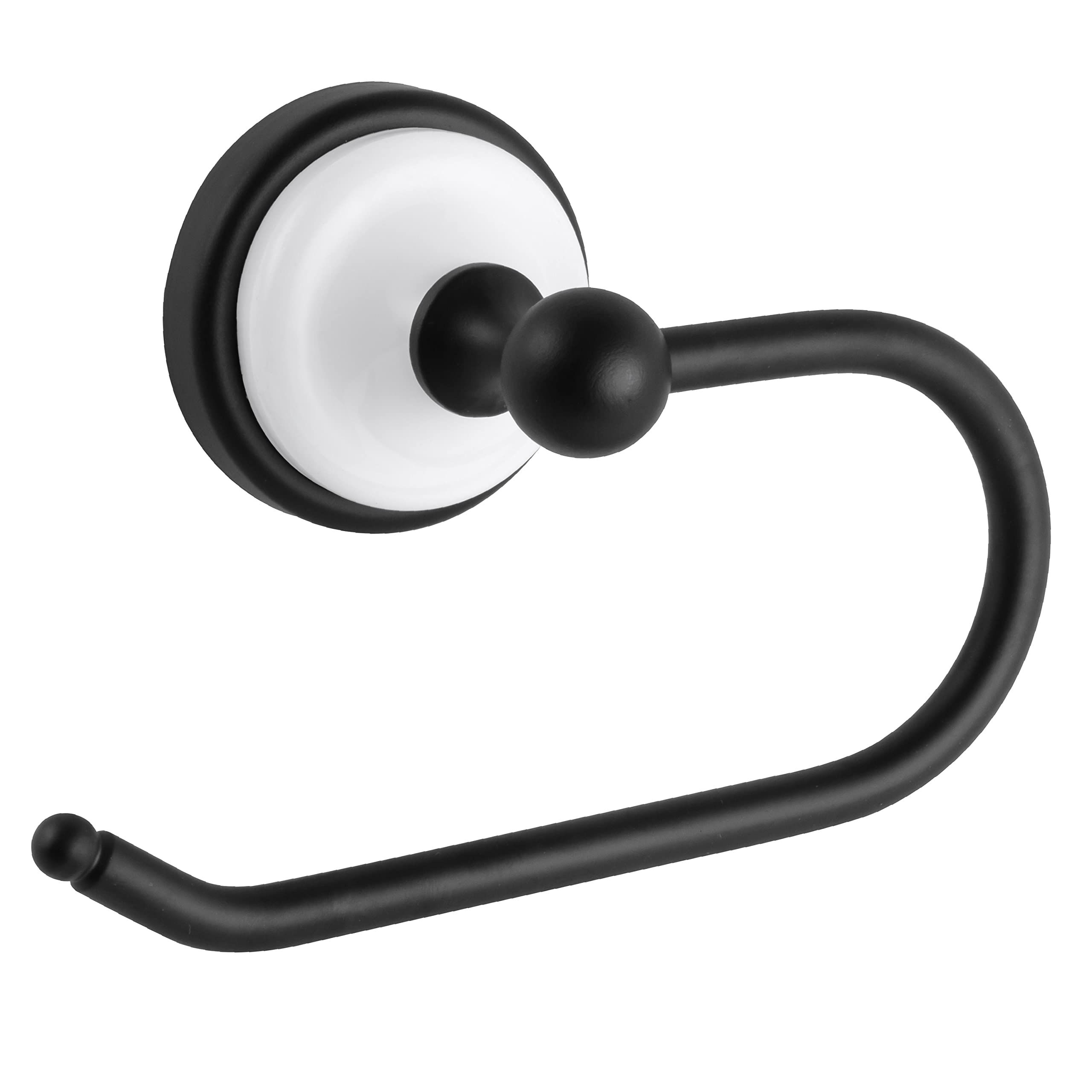 Design House 559294 Savannah Toilet Paper Holder Wall Mounted for Bathroom, Matte Black and White