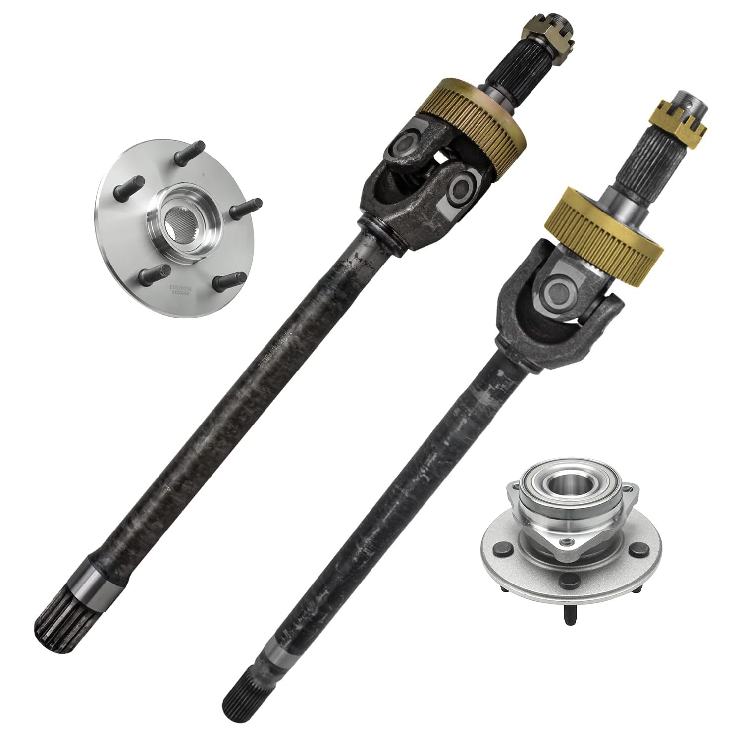 Detroit Axle - 4WD Front CV Axles Wheel Hub Bearings for Dodge Ram 1500