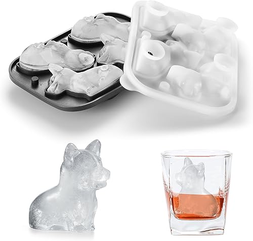 Miniatura 8 de Molde para cubitos de hielo 3D de bulldog francés, lindo regalo para mamá y papá para amantes de los perrosmemorial, bandeja grande para cubitos de
