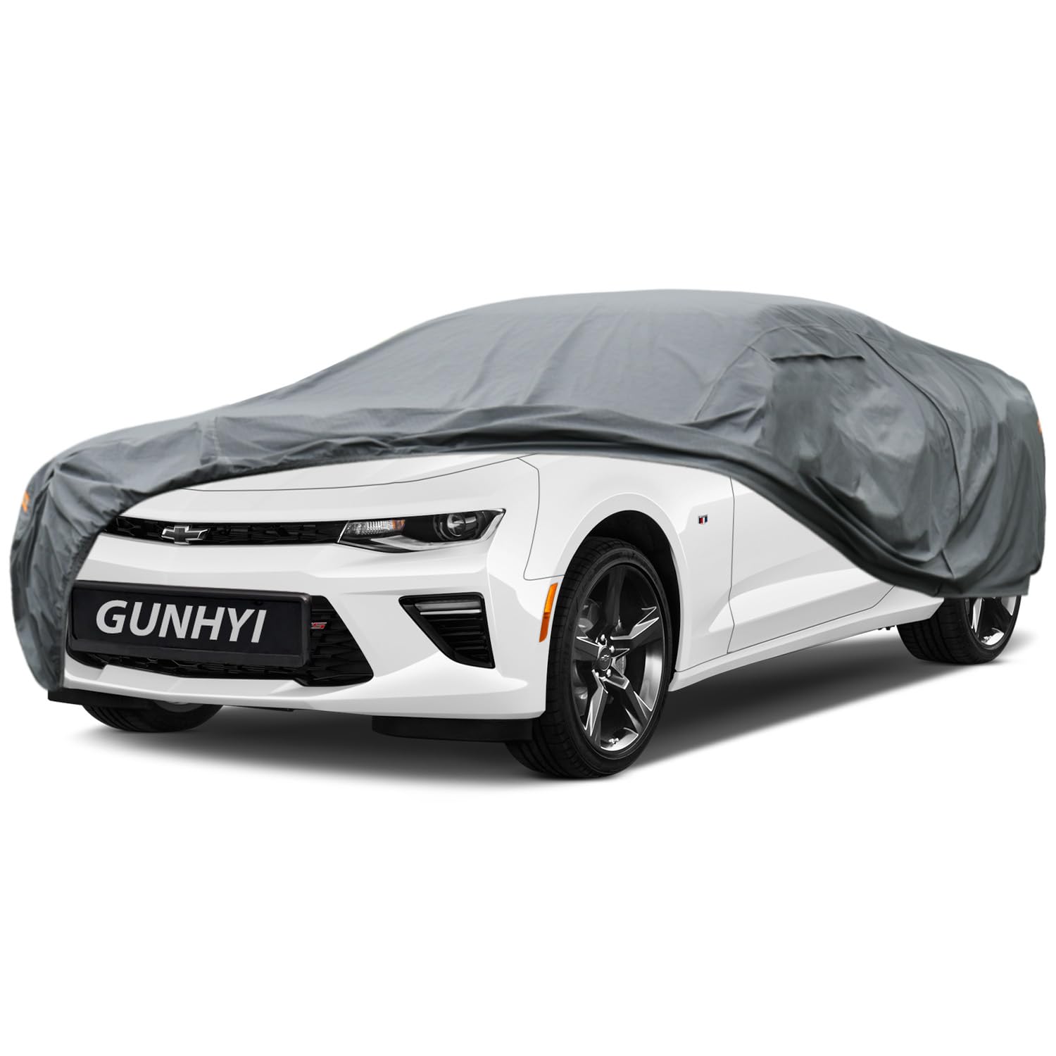 GUNHYI Premium Car Cover Custom Fit Chevrolet Chevy Camaro (2010-2026), 16 Layers Heavy Duty Car Cover Waterproof All Weather with Zipper Door for Sun Rain Snow Dust Uv Protection
