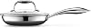 HexClad Hybrid Nonstick 18 cm Frying Pan with Tempered Glass Lid, Stay-Cool Handle, Dishwasher-Friendly, Oven-Safe Up to 480°C, Induction Ready, Compatible with All Cooktops
