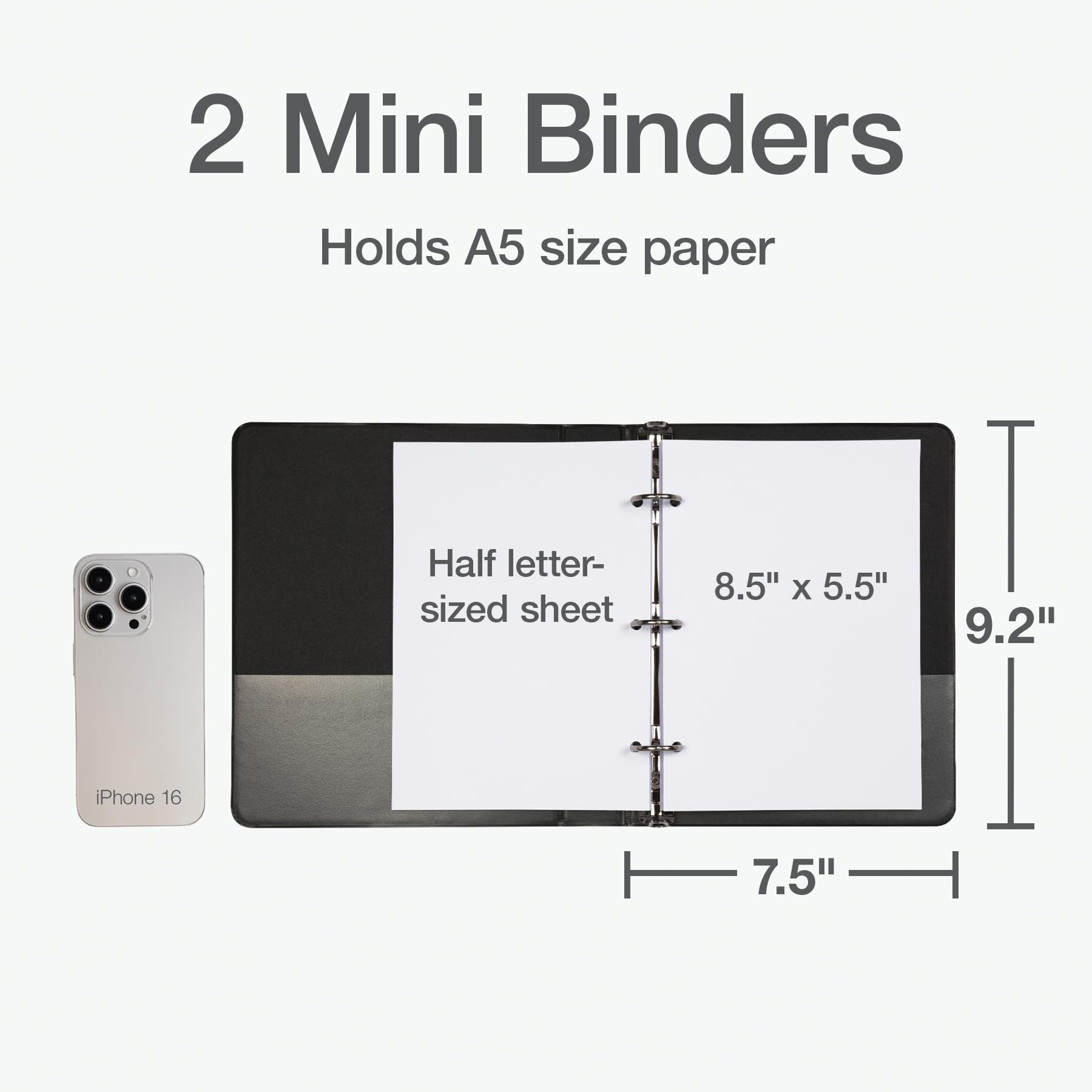 Oxford Mini View Binders 1 Round Rings Small Binders for School or Office Holds A5 Size Paper 2 — view 2