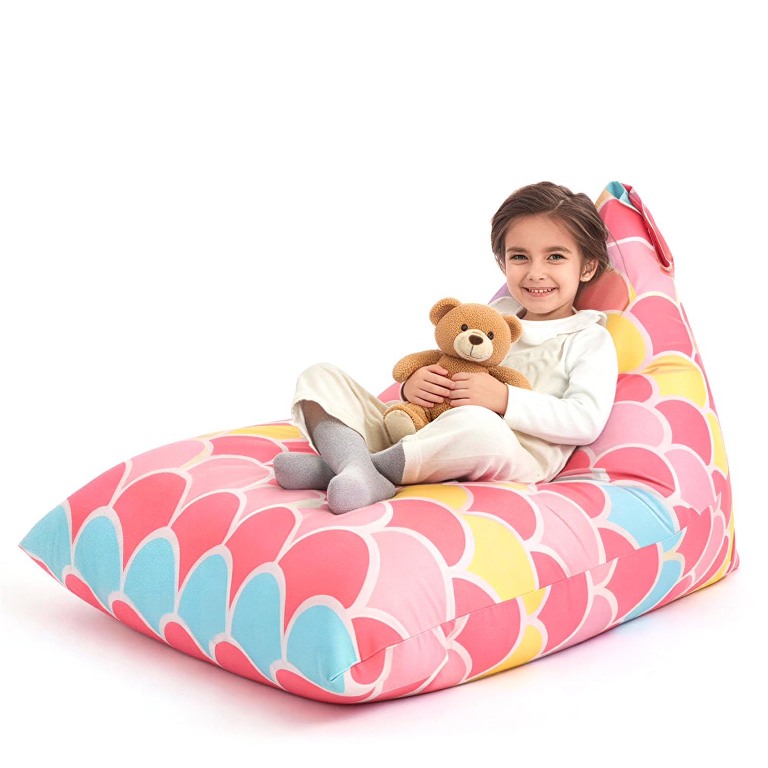 Nobildonna, Sitzsack für Stofftiere, nur für Kinder und Erwachsene, extra großer Sitzsack ohne Füllung, Plüschtierhalter und Organizer, Premium-Leinen, 250 l (Meerjungfrau)
