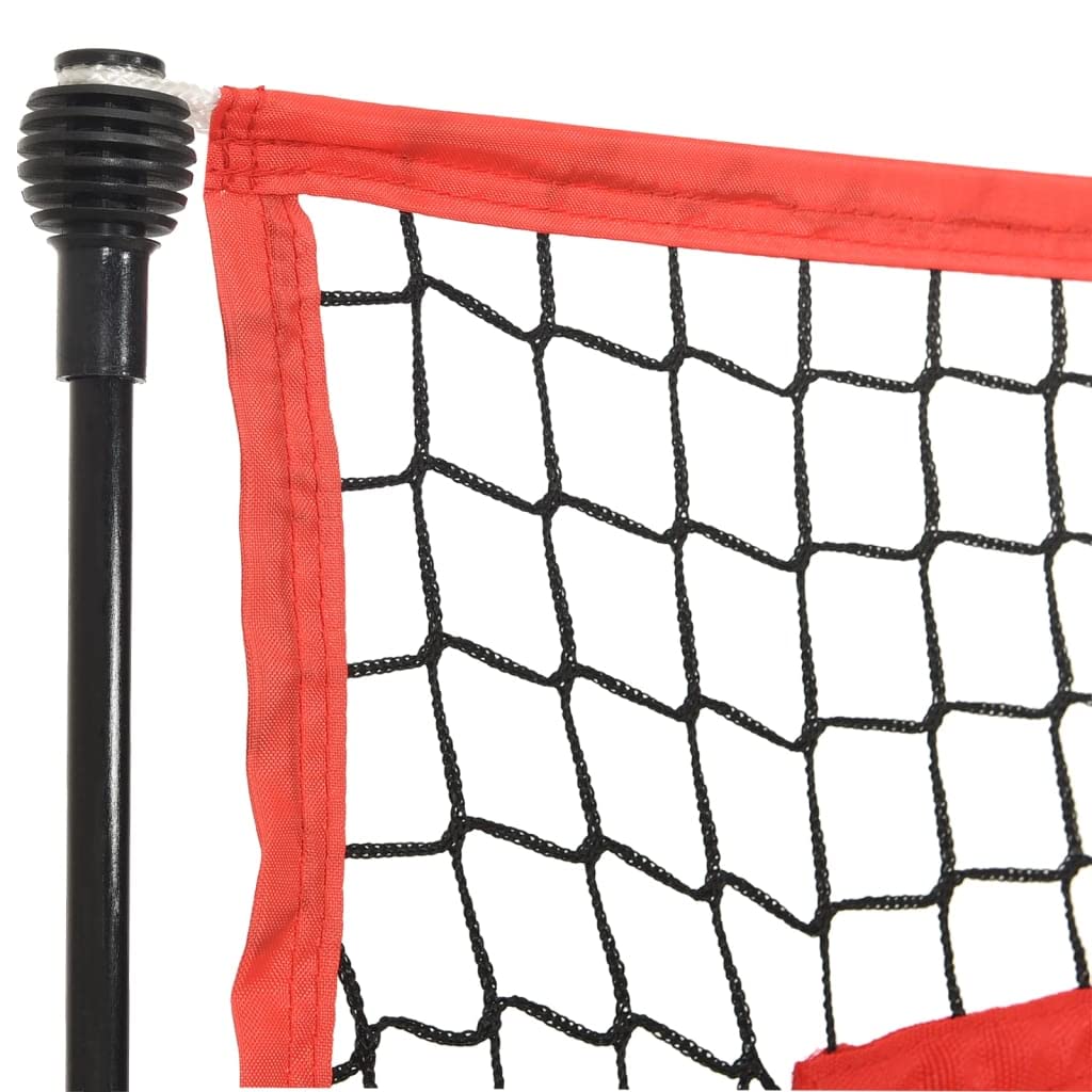vidaXL Red de béisbol portátil poliéster Negro y Rojo 183x105x183 cm, Red de Baseball, Red Deporte, Red de práctica de béisbol, Red
