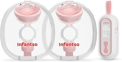 Infantso VELLURE Twin Flow Hands Free, 15 Suction Levels, Electric Breast Pump for Breastfeeding, Wearable & Portable | 4 Modes, Digital Touch-Screen, Type-C Fast Charging, Free 8Pcs Soft Flange Sizes