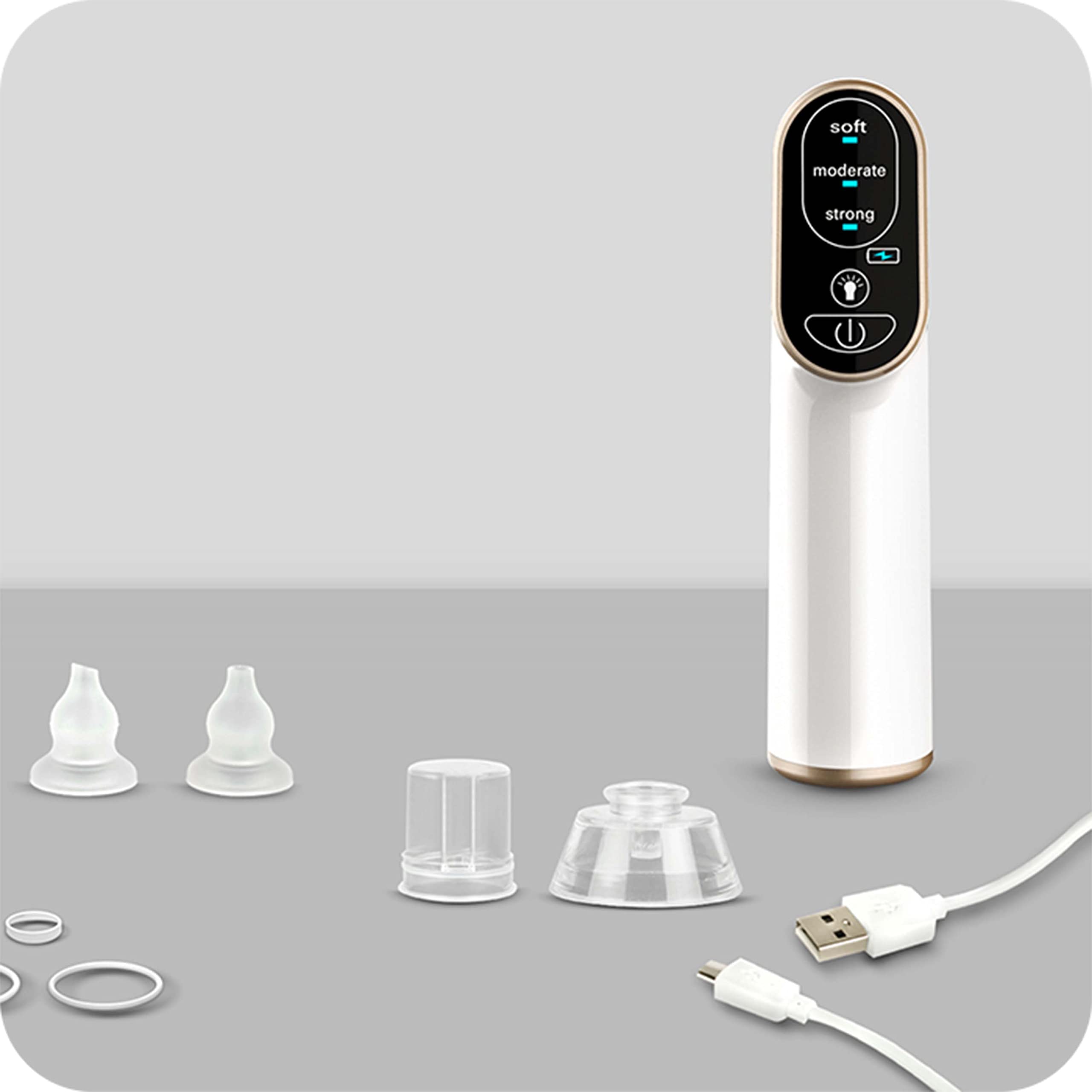 Simpletek - Aspiratore Nasale Ricaricabile per Bambini Impermeabile | 3 Modalità di Aspirazione e Luce LED Waterproof