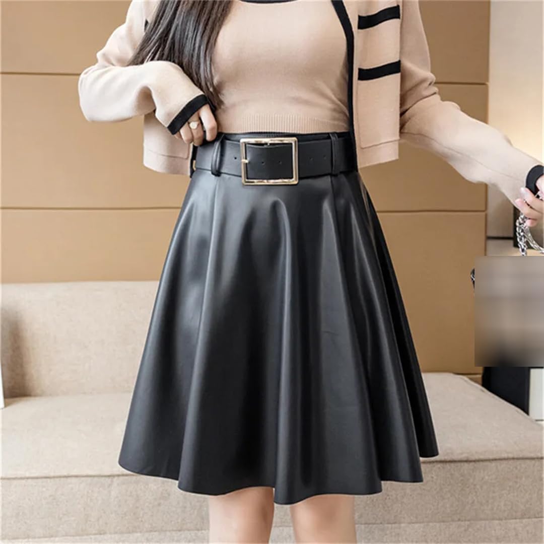Minifaldas de cuero sintético para mujer, de invierno, vestido de baile, falda corta de poliuretano