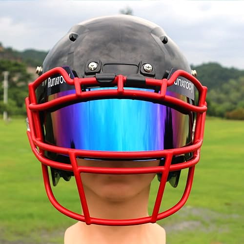 Miniatura 2 de Runxrocy Escudo de ojos de visera de fútbol, ajuste universal, para deportes al aire libre, protector de ojos para casco con clips de visera,
