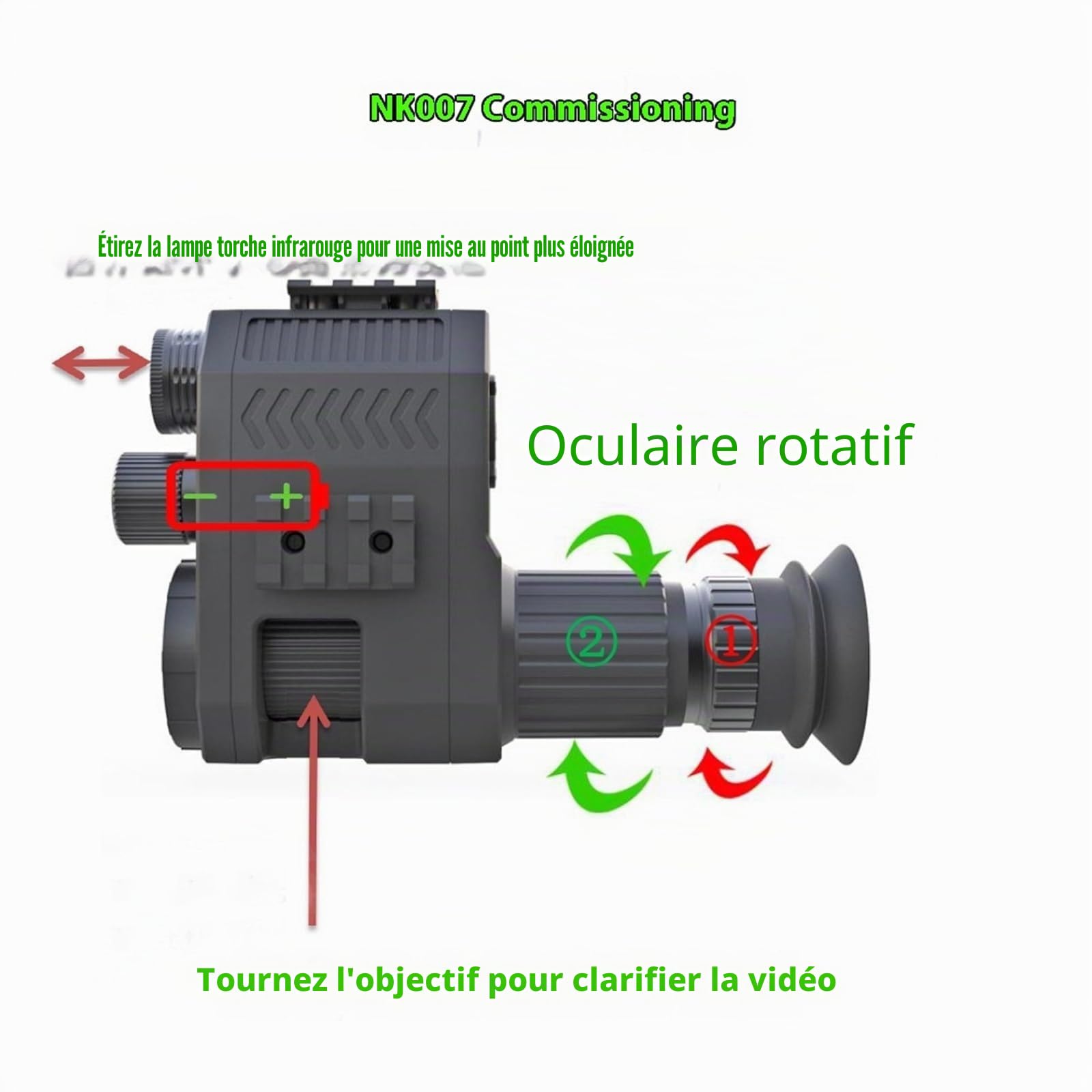 Lunettes de Vision Nocturne, Télescope de Vision Nocturne Infrarouge NK007 Plus, Vision Nocturne en Basse Lumière pour le Camping et la Sécurité (NK007 Plus-6)
