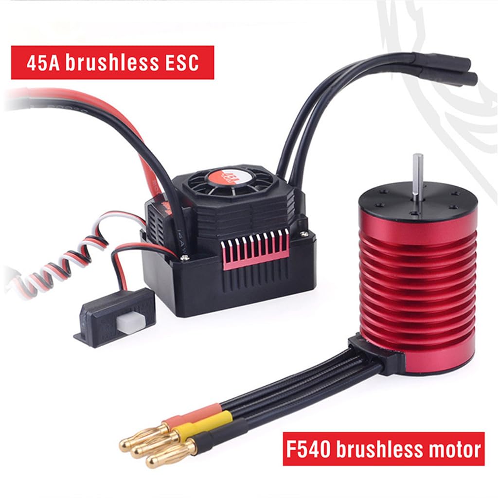 KK F540 3000KV wodoodporny silnik bezszczotkowy + wodoodporny bezszczotkowy zestaw combo ESC 45A do 1/10 RC Car Truck Buggy