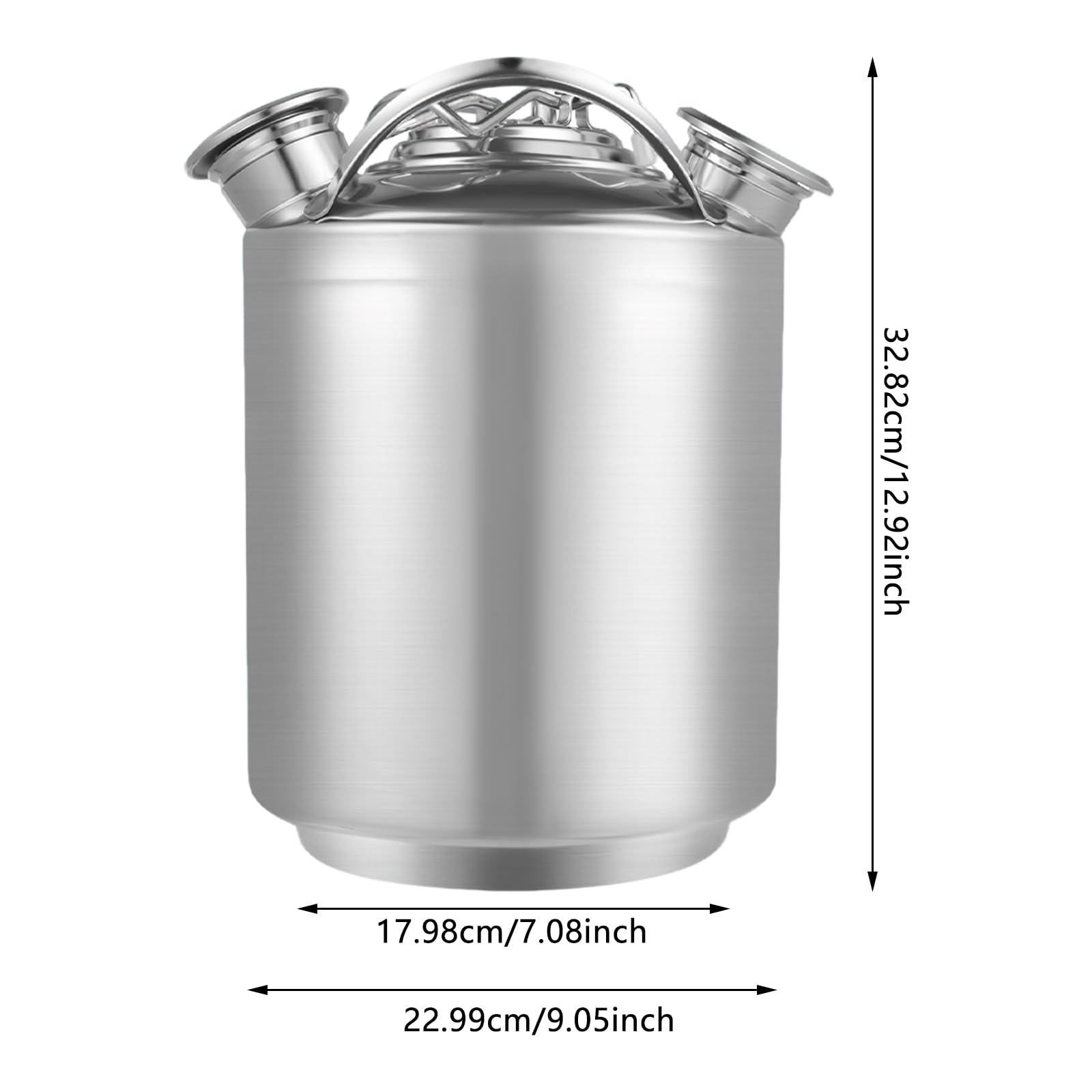 Bier Reinigungsfass 10L Edelstahl Zapfanlagen Reinigungsset | 3-Kopf Reinigungsbehälter mit Deckel Keg-Spießen A & S Bierleitungsreiniger für Zapfanlage Milchteemaschine Melkmaschine