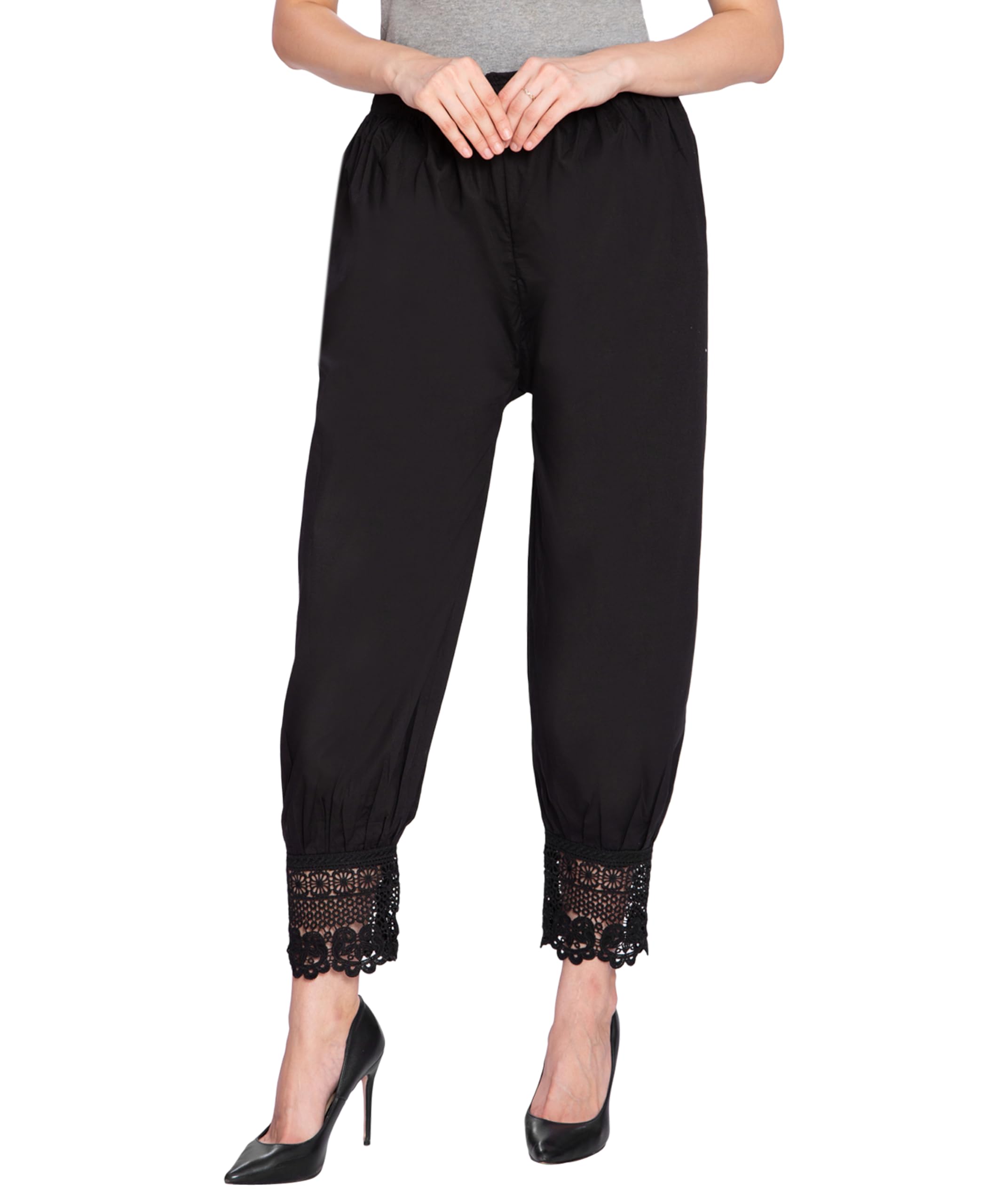 tnq Women Pure Cotton Afgani Salwar Loose Fit Cotton Salwar with Lace || Harem Pants with Elastic Waist || Comfy Afgani Pants-picture-26
