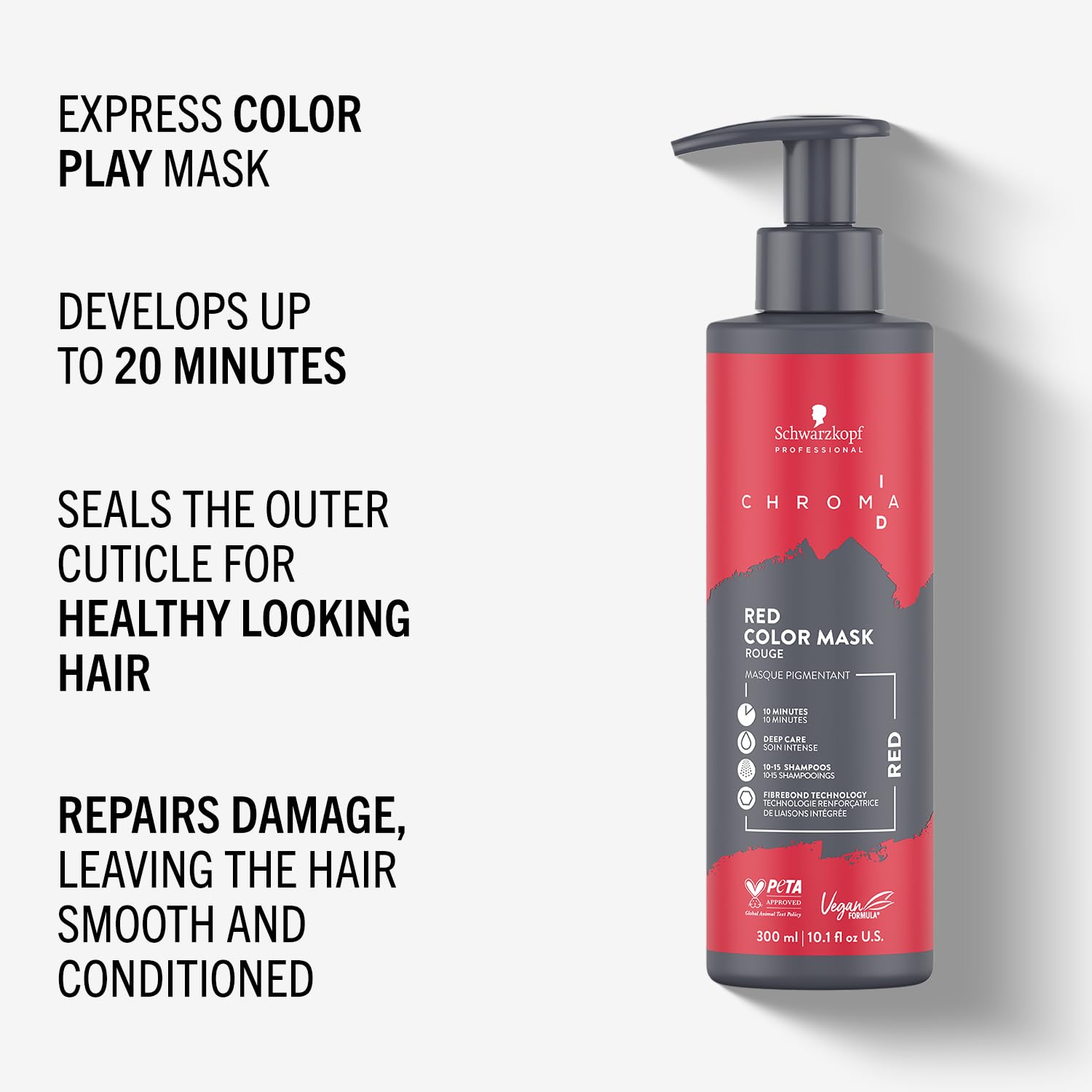 Schwarzkopf Professional CHROMA ID Bonding Color Mask Semi Permanent Mix And Tone Color System Toning Enhancing Refreshing Intense Care Deep Conditioning Shine Vegan Formula Red 300 ml - Image 3