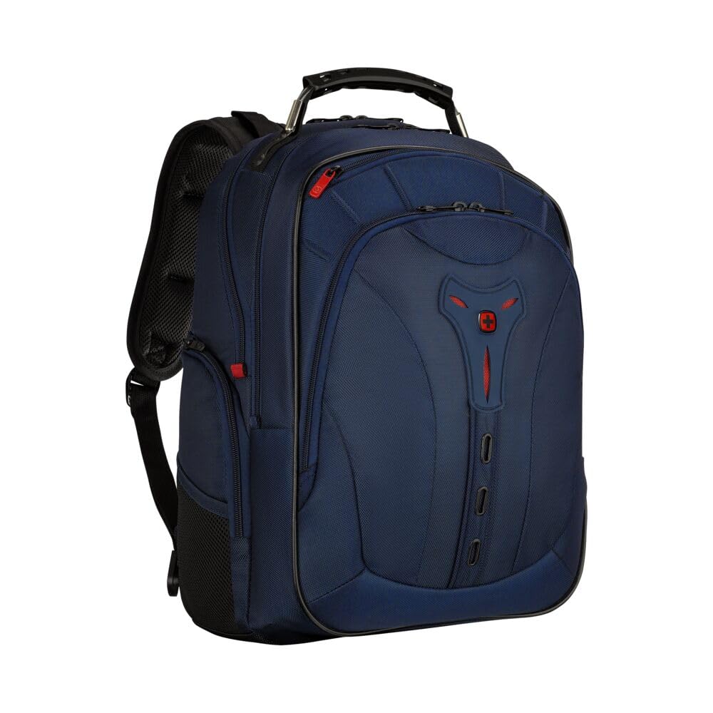 WENGER Pegasus Deluxe Sac à dos pour ordinateur portable, ordinateur portable 14-16", tablette jusqu'à 10", 25 l, femme homme, bureau université école voyages, bleu, 606492