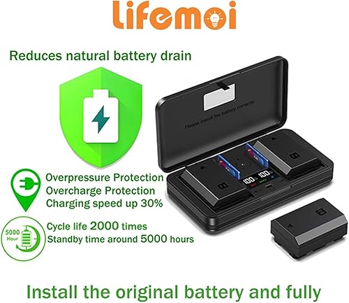 Miniatura 3 de NB-7L (1500mA) Batería de cámara multifuncional Juego de cargador (incluye dos baterías) compatible con cámaras Canon G10, PC1305, G11, PC1428, G12,