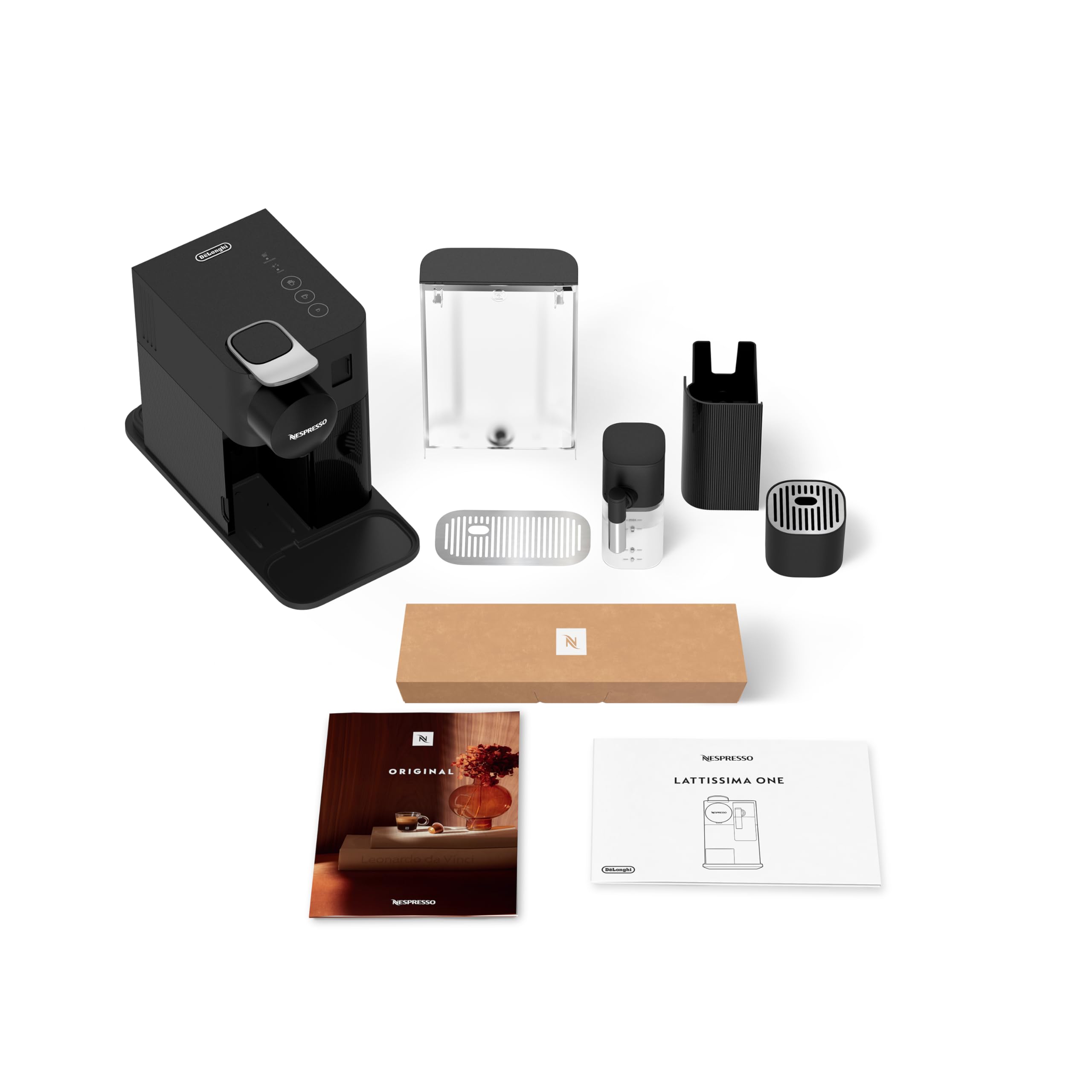 Nespresso Lattissima One Evo, Máquina de Café en Cápsulas de un Solo Uso, Espumador de Leche Automático, Cappuccino y Latte, EN510.B, 1450W, Negro | Cafetera con sistema de leche automático, operación de un solo toque, diseño compacto, automático. Apagado