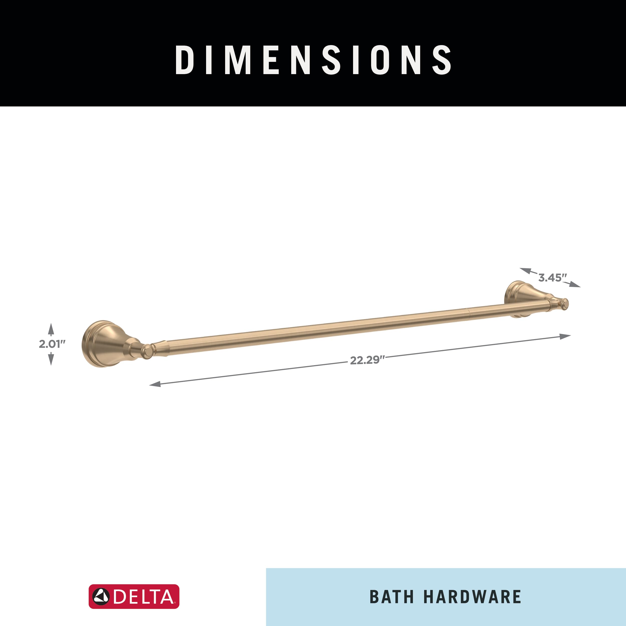 Delta Mylan Champagne Bronze Towel Bar - 18 Inch -6 Delta Mylan Champagne Bronze Towel Bar - 18 Inch -6