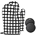 Manopla Horno de Algodón Ninonly 220℃ Manoplas Horno Resistentes al Calor un par y 2 Manteles Aislados Guantes para Horno de Cocina Profesional para Hornear cocinar Barbacoa microondas, Parrilla Negro