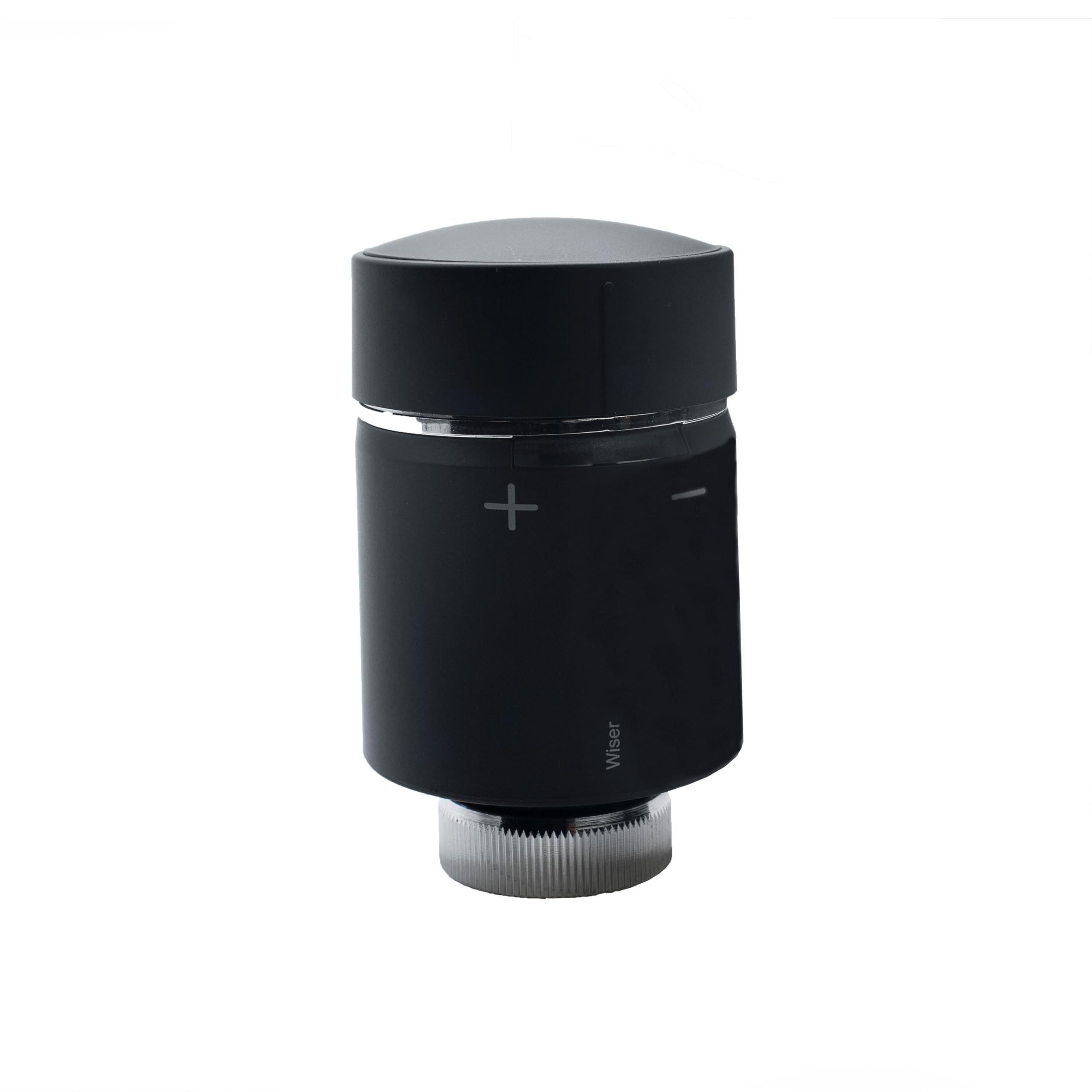 Schneider Electric CCTFR6101 Wiser Smart Home - Termostato de radiador inteligente con función de aplicación, compatible con Amazon Alexa y Google Home, color negro