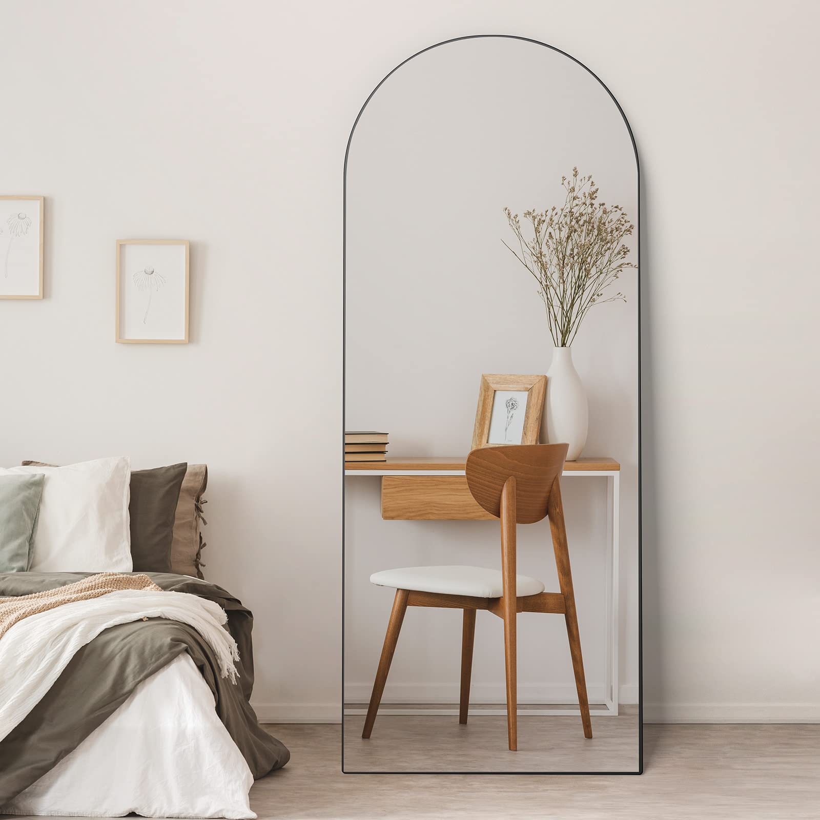 Buy Manocorro Arched Full Length Mirror, 65"×22" Floor Mirror with
