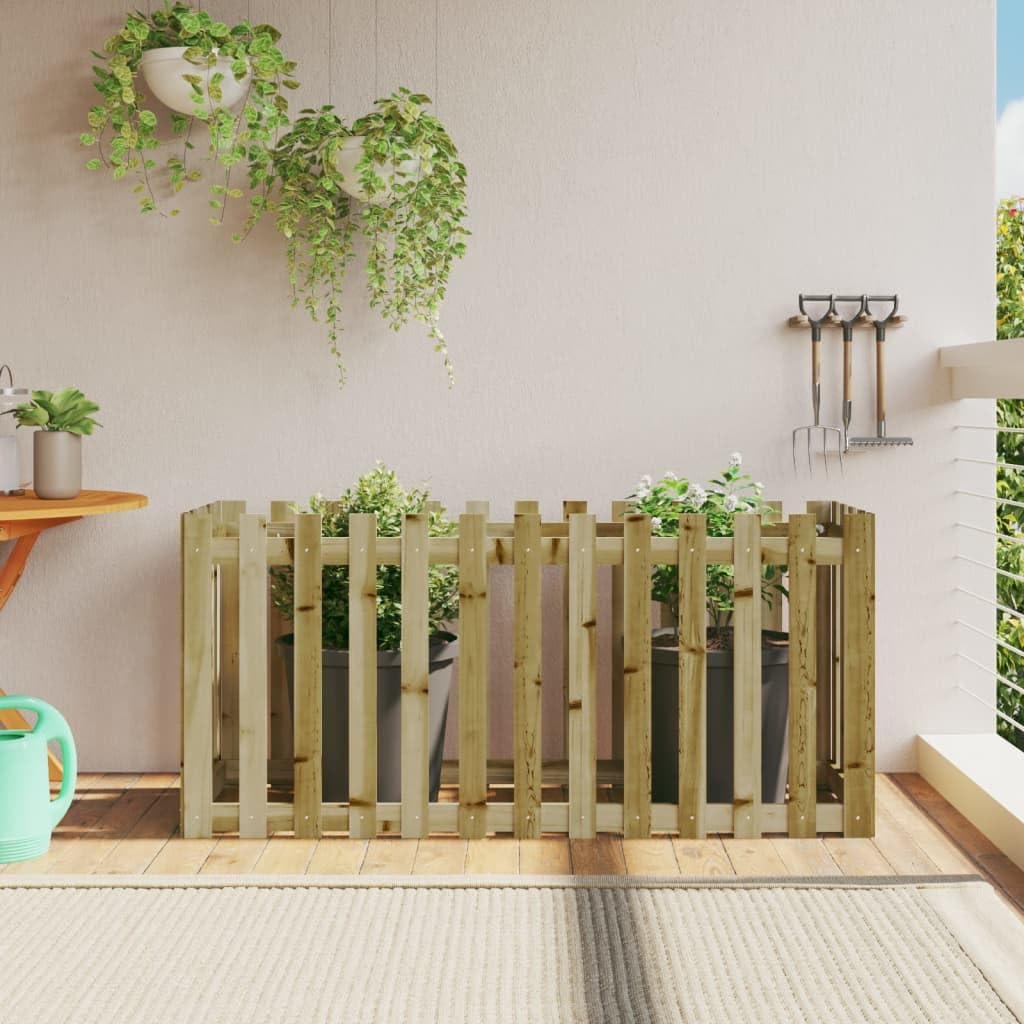Hochbeet Lattenzaun Holz 150x50x70cm Pflanzenbeet Garten