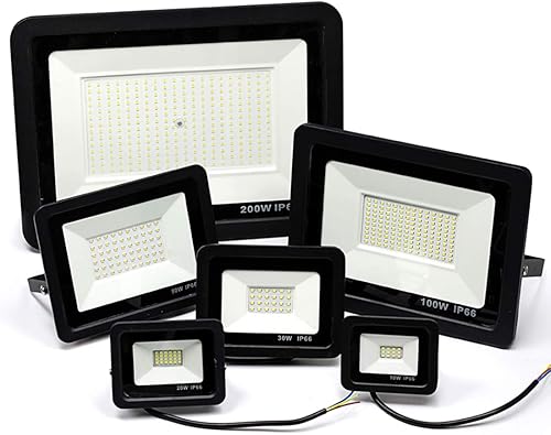 Miniatura 1 de Foco LED de 220 V 10 W 20 W 30 W 50 W 100 W Ultral Delgado Exterior IP66 Impermeable para Jardín Patio Calle (blanco cálido, 10 W)