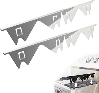 2 Pezzi Stove Gap Cover in Acciaio Inox, Retrattili 35-70cm, Resistenti al Calore, Coprifessura Riutilizzabili per Piano Cottura, Guarnizione per Cucina, Stufa, Contatore e Lavasciuga (Argento)
