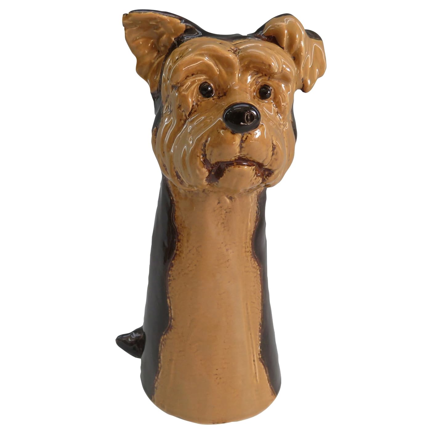 Shudehill Giftware Village Pottery Top Dog Hand Finished Vase - Yorkshire Terrier, Springer Spaniel, Jack Russell, Frenchie, Dalmatian, Dachshund, Chihuahua Cute Dog Designs (Yorkshire Terrier)