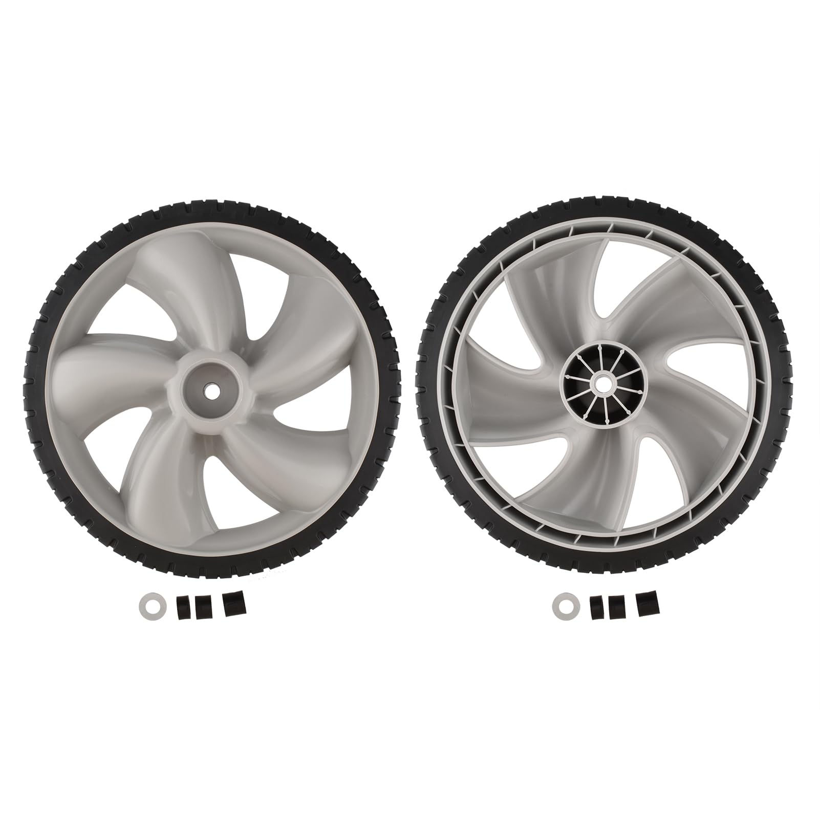 2 Pezzi Ruota in plastica 12 Pollici 490-324-0002 per Craftsman per Poulan per Brute per Honda per Husqvarna per Macchine da Cantiere per Tosaerba con Guida a Terra