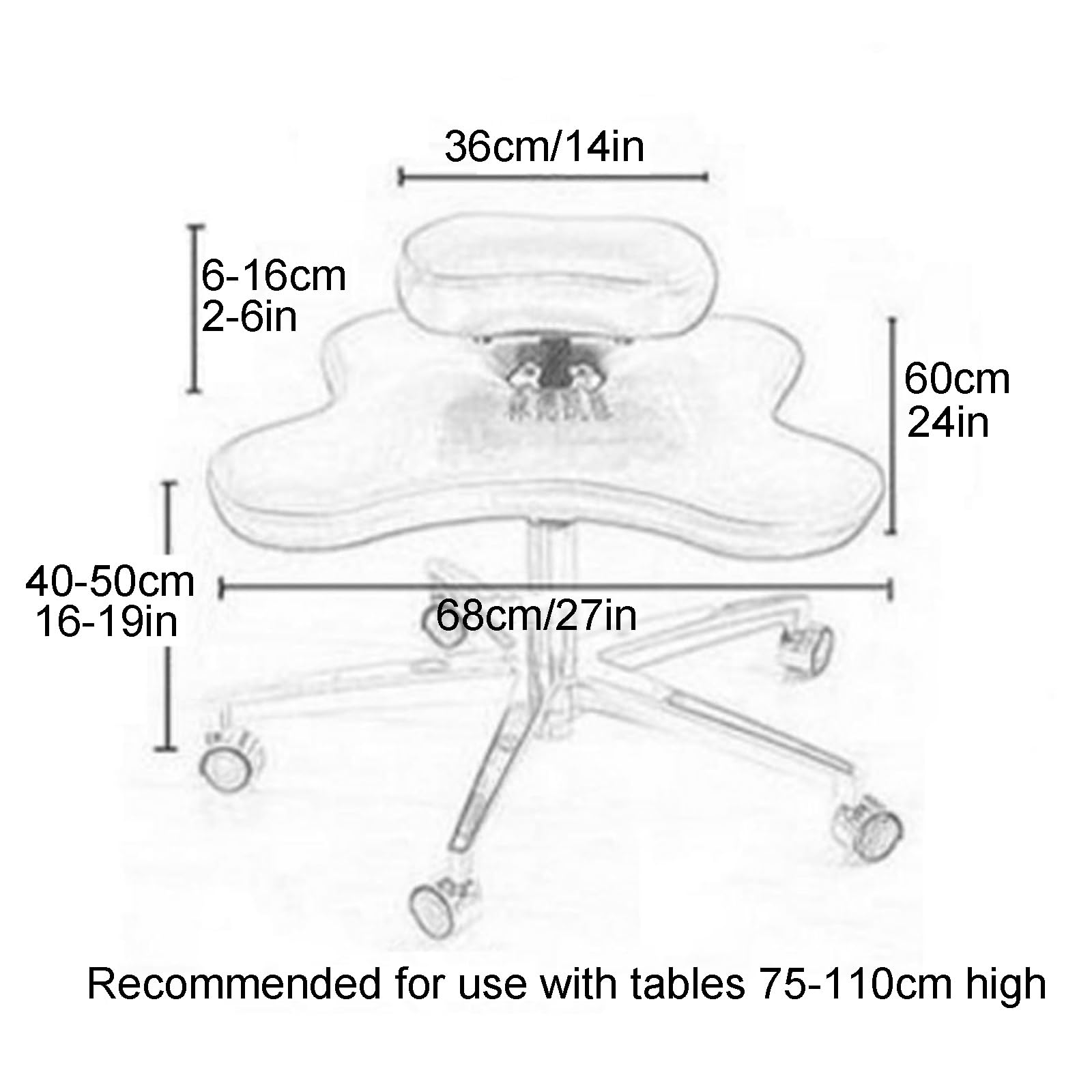 Chaise à Genoux Réglable en Hauteur, Tabouret Ergonomique pour Bureau à Domicile, pour Les Travailleurs Informatiques et Les Amateurs de Yoga (Color : Negro)