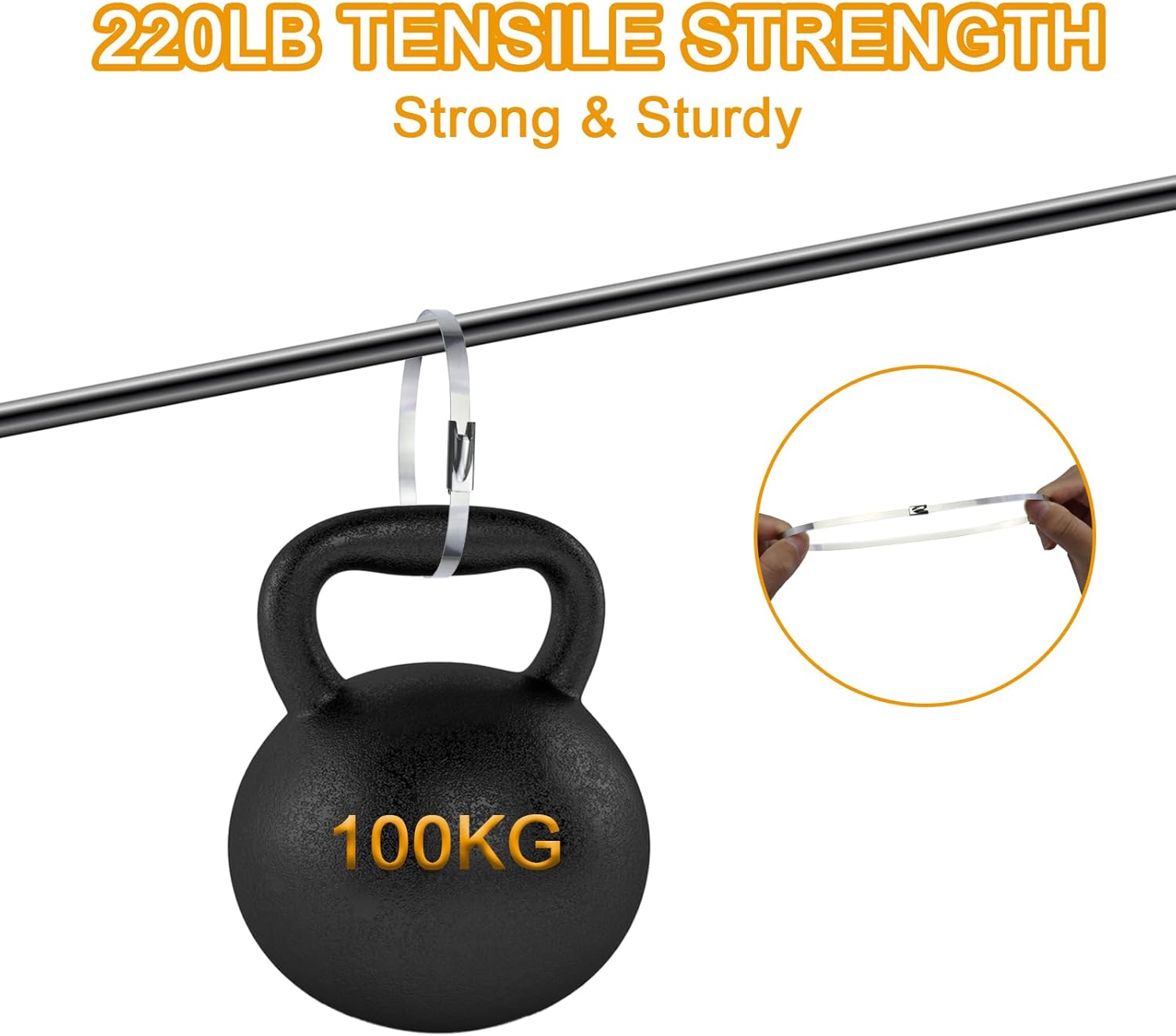 600Pcs Metal Zip Ties Assorted Size 7.8+9.8+11.8 Inch 304 Stainless Steel Zip Ties Self Locking Heavy Duty 220 Pound Tensile Strength Adjustable Cable Ties for Indoor Outdoor Fence Canopy Workshop