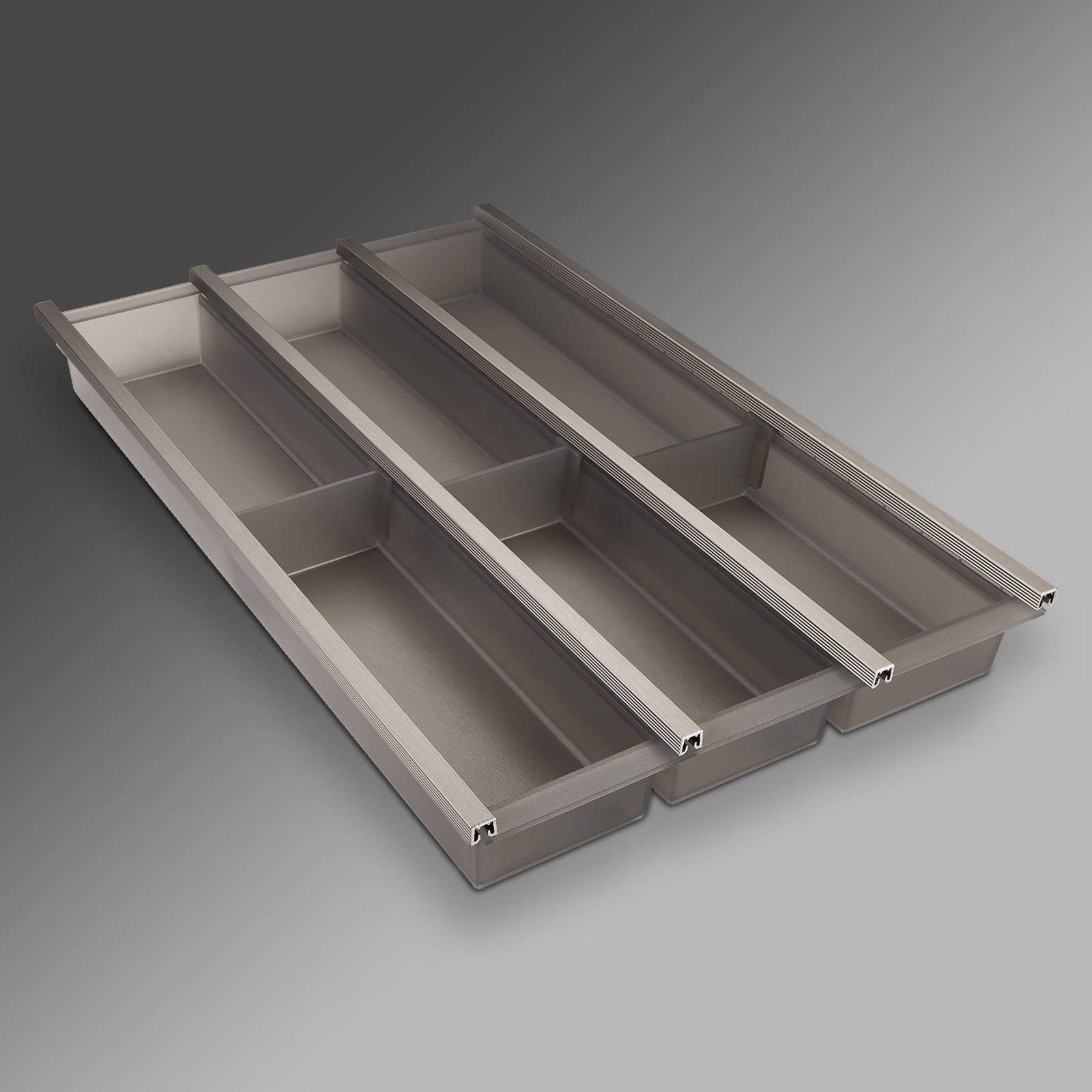 SOTECH Cuisio Inserto Portaposate 40 cm Grafite Traslucido con Portacolteli