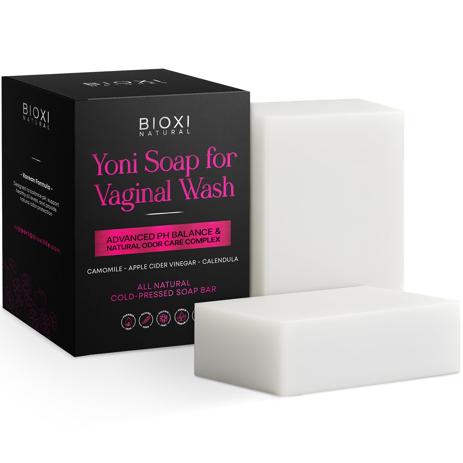 Yoni Soap for Vaginal Intimate Feminine Wash - Advanced pH Balance & Odor Care Control Hydration Complex - Natural Korean Cold-Pressed Vegan Formula with Aloe Vera, Chamomile & Calendula - 2 Pack