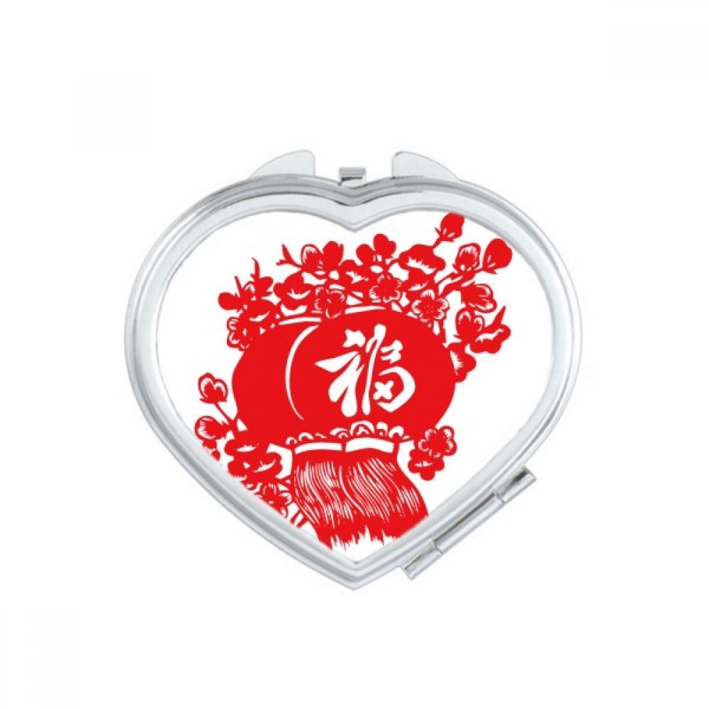 Miroir portable lanterne rouge papier chinois de coupe cadeau mignon pour anniversaire et fête