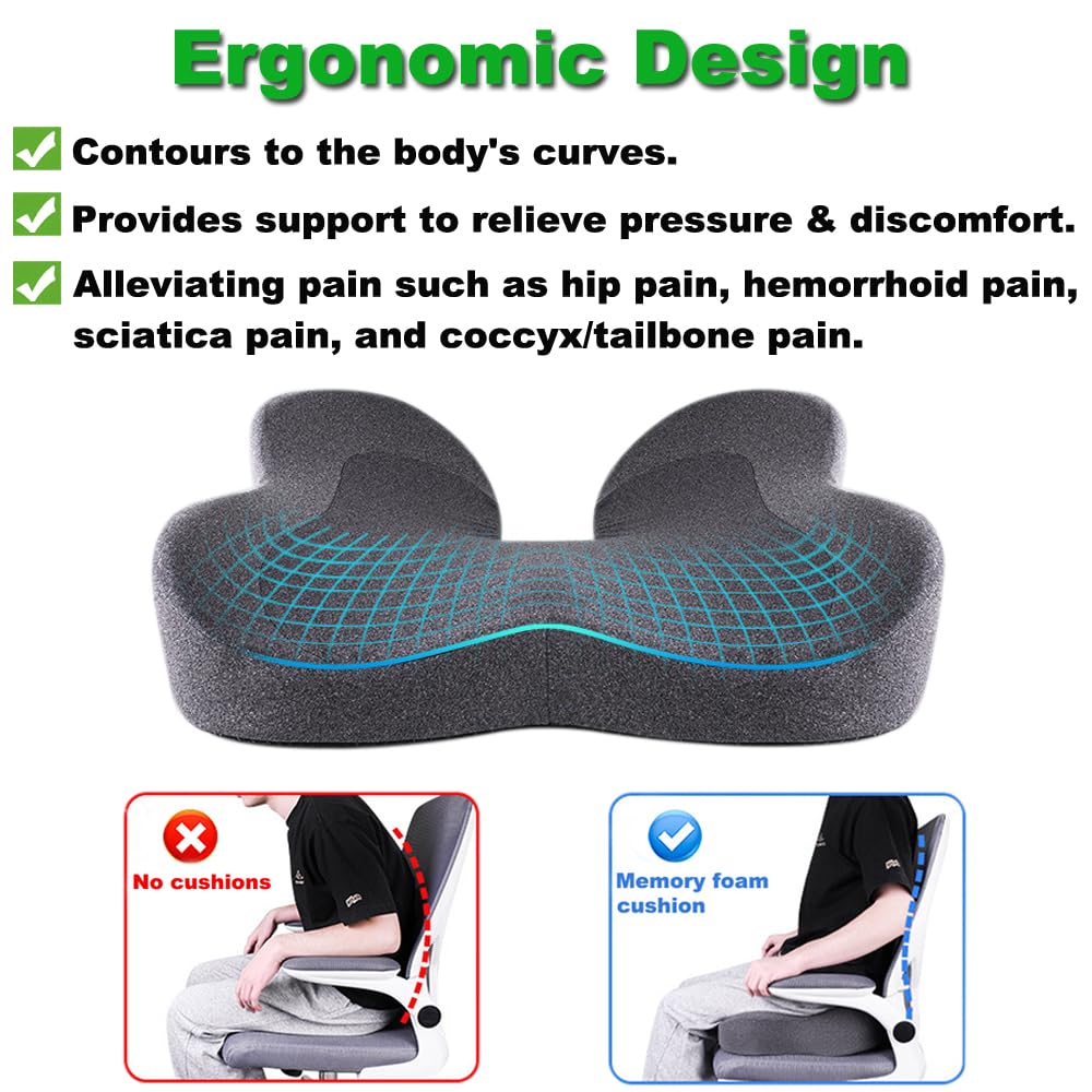 Vive Cuscino Per Sedile Ad Aria – Cuscinetto Di Supporto Per Schiena Per Coccige, Sciatica, Sedia A Rotelle, Viaggio – Portatile E Gonfiabile – Morbido O Solido - Foto 2