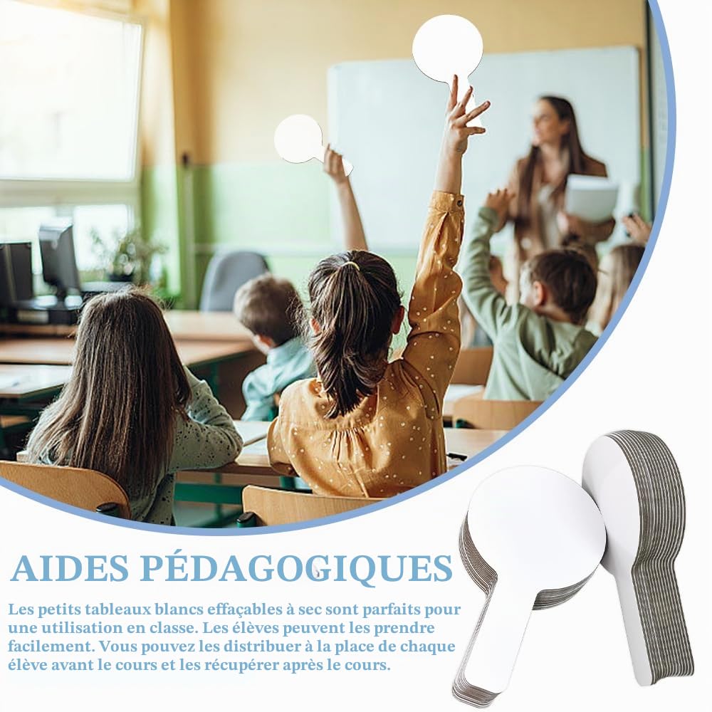 30 Pièces Panneau de Notation Tableau Blanc Effaçable à Sec 23 * 13cm Petit Tableau Blanc de Vote Double Face pour Étudiants, Enseignement, Bureau, Réunions