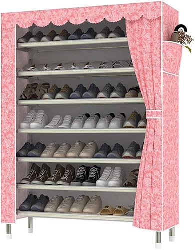 Miniatura 4 de Estante para zapatos, organizador de zapatos de 8 niveles, organizador portátil de almacenamiento de zapatos, armario con cubierta de tela a prueba