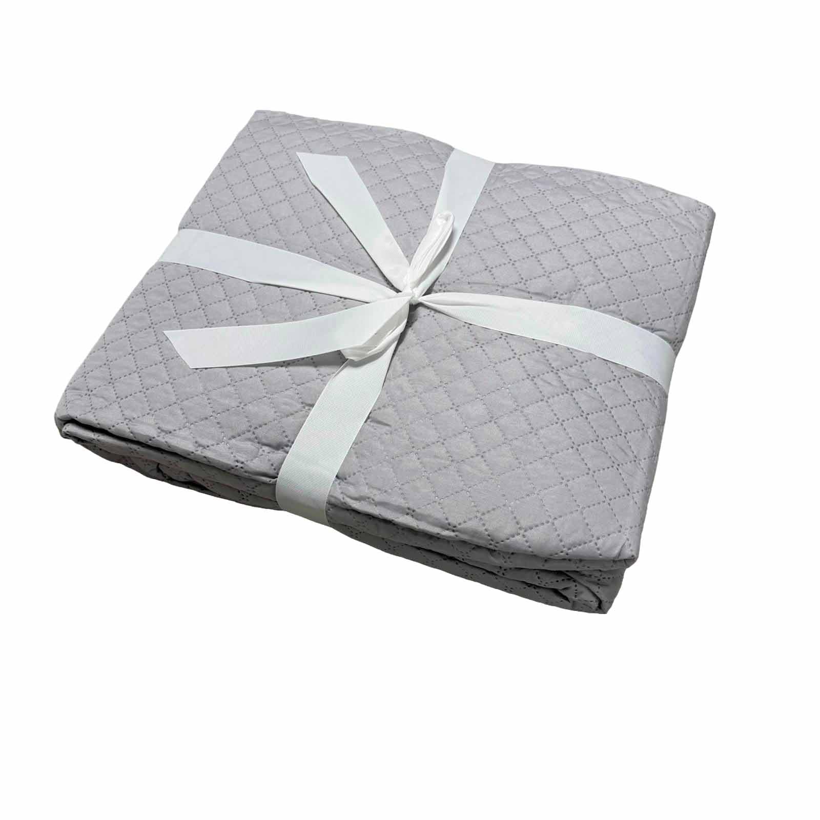 Trapuntino Matrimoniale 255x255 cm Microfibra Soft Grey – Copriletto Trapuntato Leggero Mezza Stagione – Tinta Unita Moderna (Matrimoniale, Soft Grey)