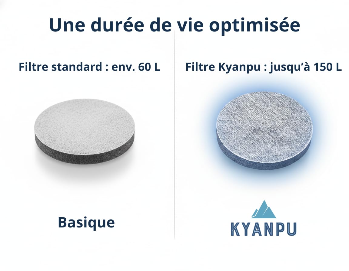 Lot de 10 Disques Filtrants Compatibles Brita MicroDisc - 1500L de Filtration (1 An d'Eau) - Recharge Gourde Filtrante Fill&Go Bouteille & Carafe - Charbon Actif Anti Chlore, PFAS & Goût