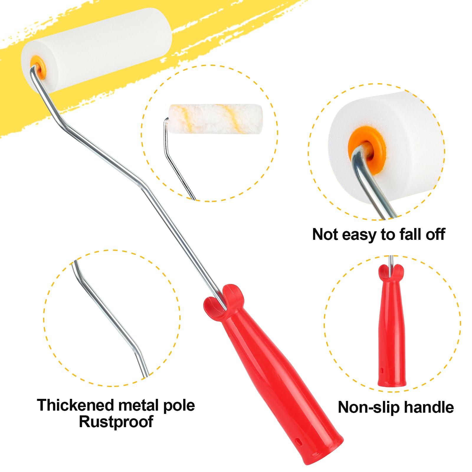 Nadinsta 22pcs Paint Rollers And Trays Sets, Paint Roller Set With - View #4