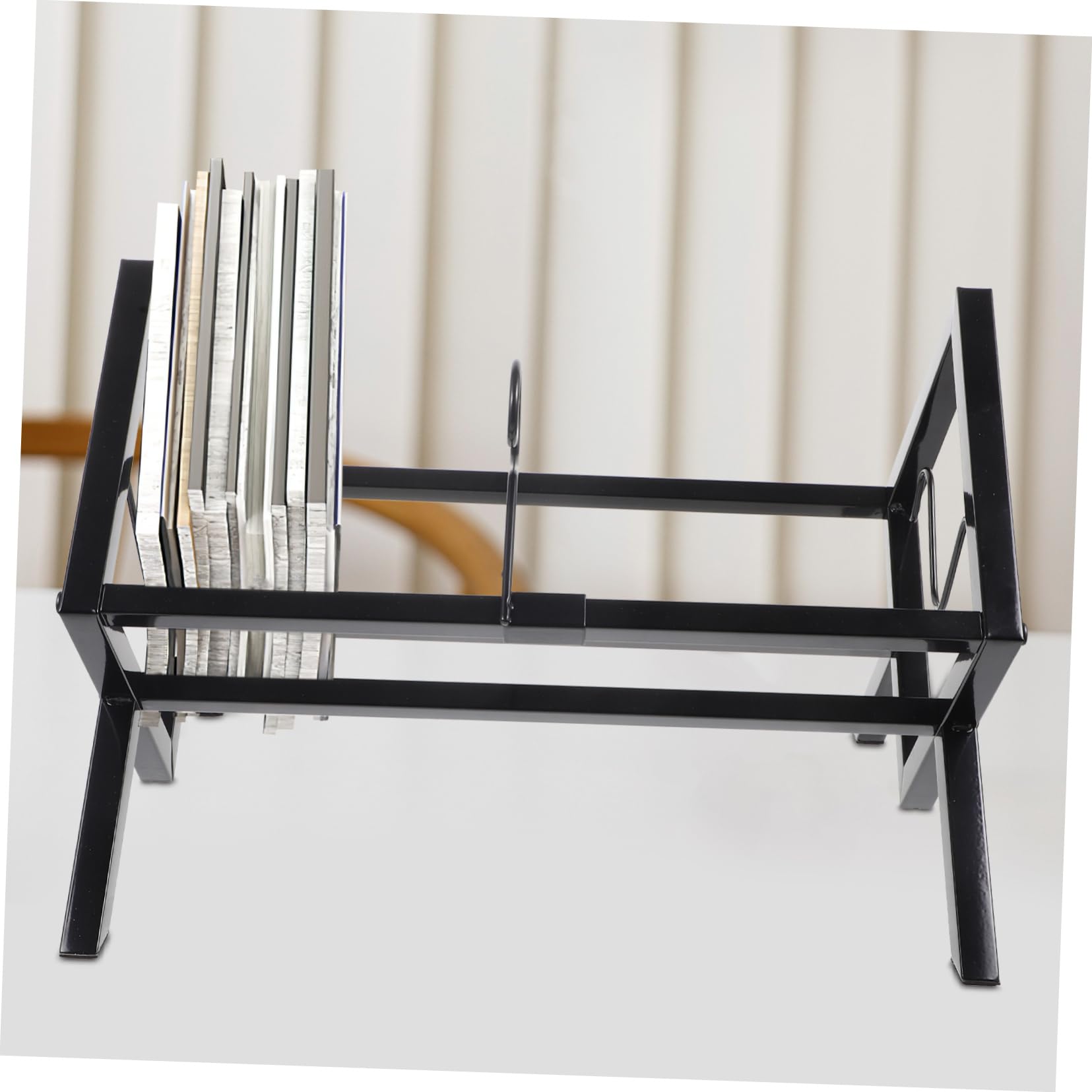 Scaffale per Dischi in Vinile Nero in Metallo, Organizer da Tavolo | Grande Capacità, per Negozio e Casa, Supporto Smontabile per CD e Album, Struttura da Esposizione Ordinata