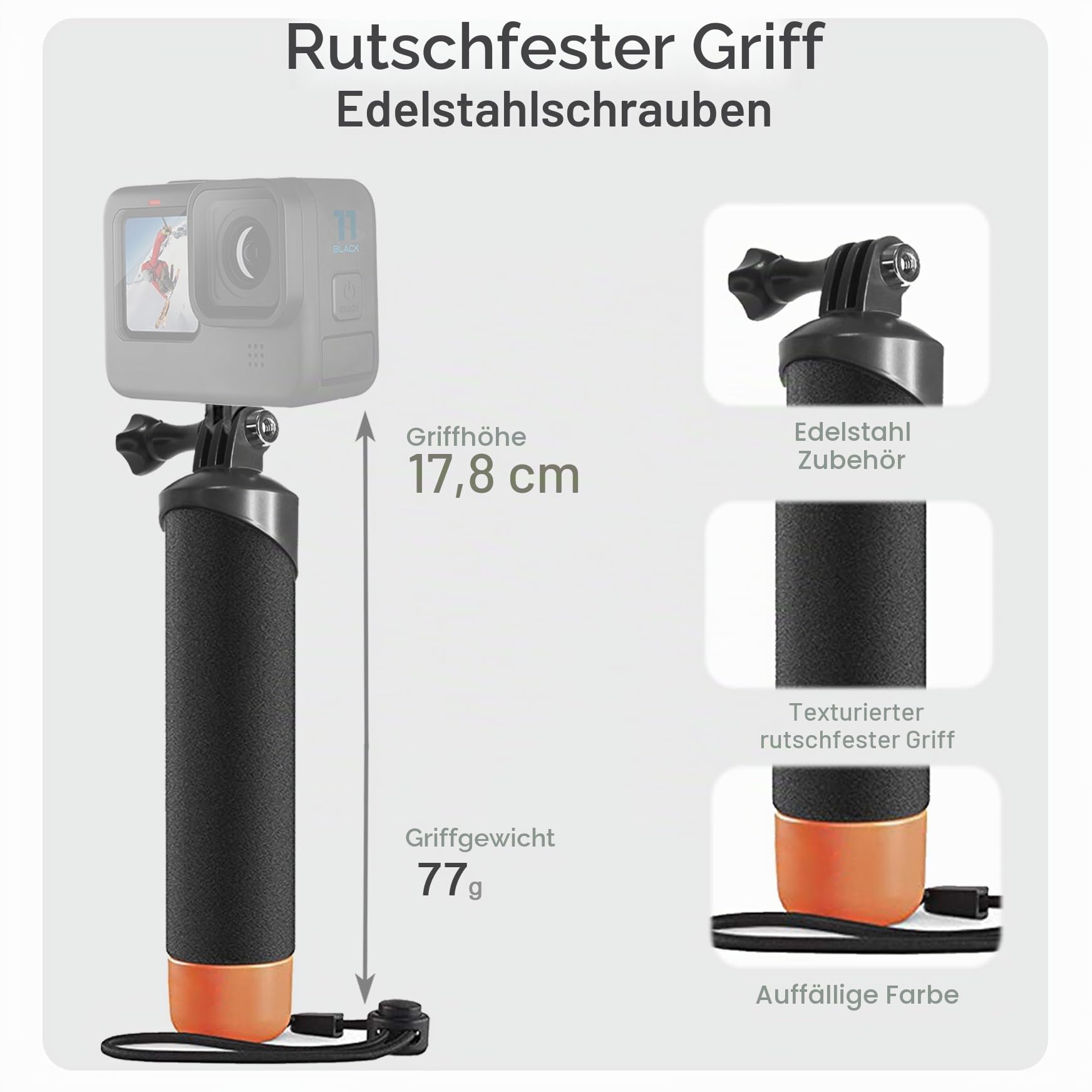 FitStill Wasserdichtes Unterwassergehäuse für GoPro Hero 13/12/11/10/9 Black, 60M Tauchset mit Schwimmendem Griff