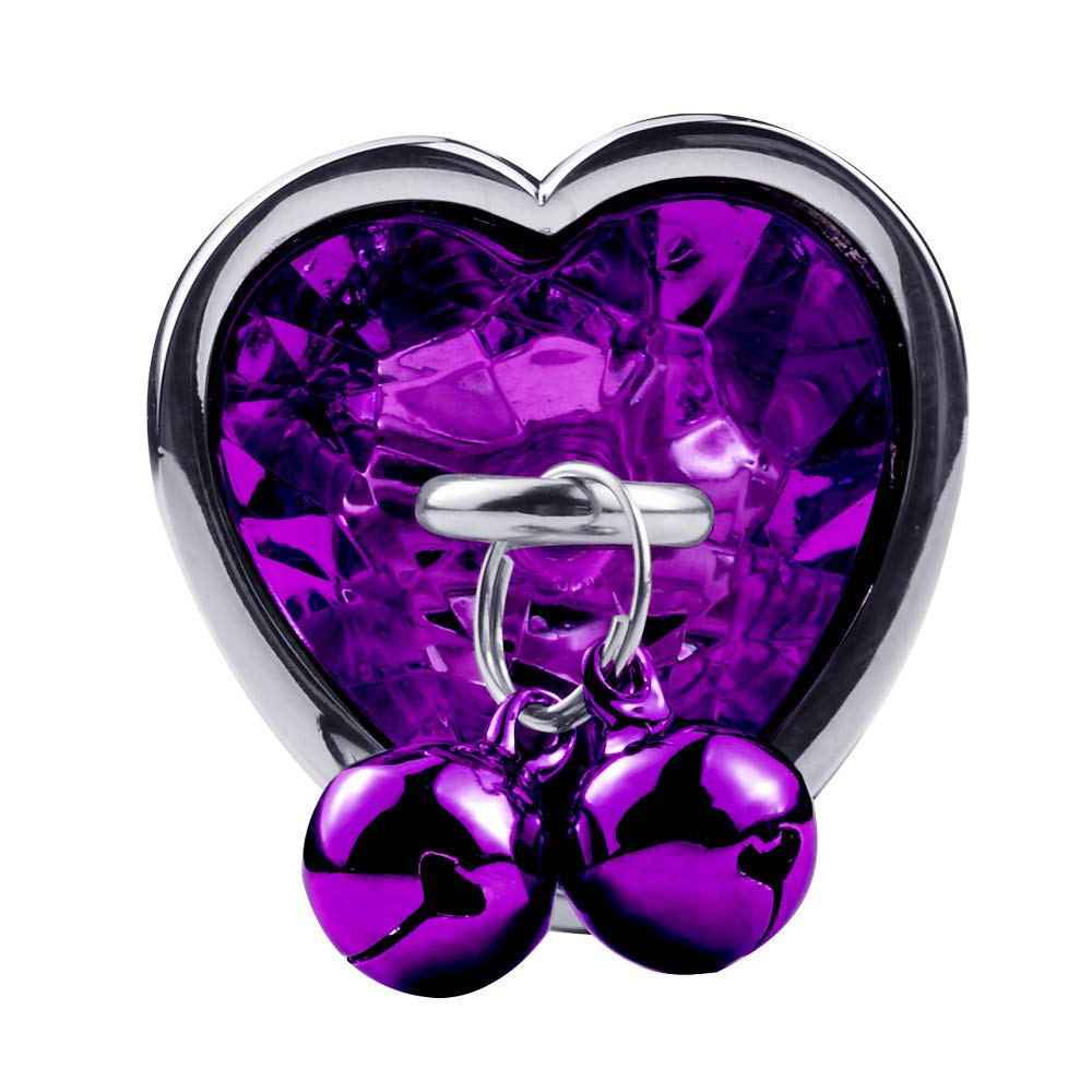 3 Pcs Metal Anal Butt Plug Toys Heart Shaped Bell Anal Trainer Jewelry Design Fetish Butt Plug Kit SM Adult Gay Anal Plugs Woman Men Sex Gifts Things for Beginners Couples (): Purple