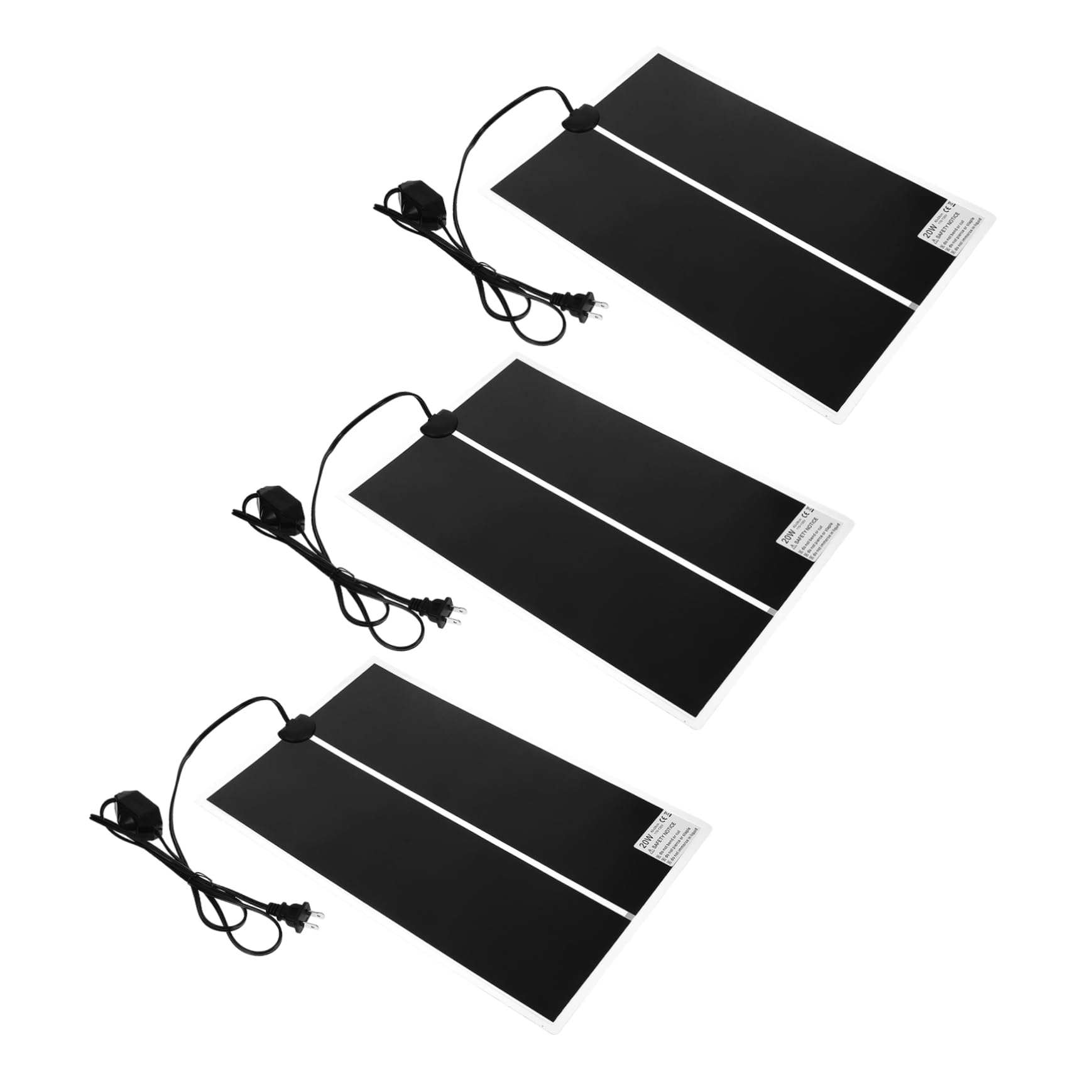 Sosoport 3pcs Reptile Heat Mat with Temperature Controller for Snake Tank Portable Heating Pad Electric Heat Mat for Lizards Reptile Terrarium