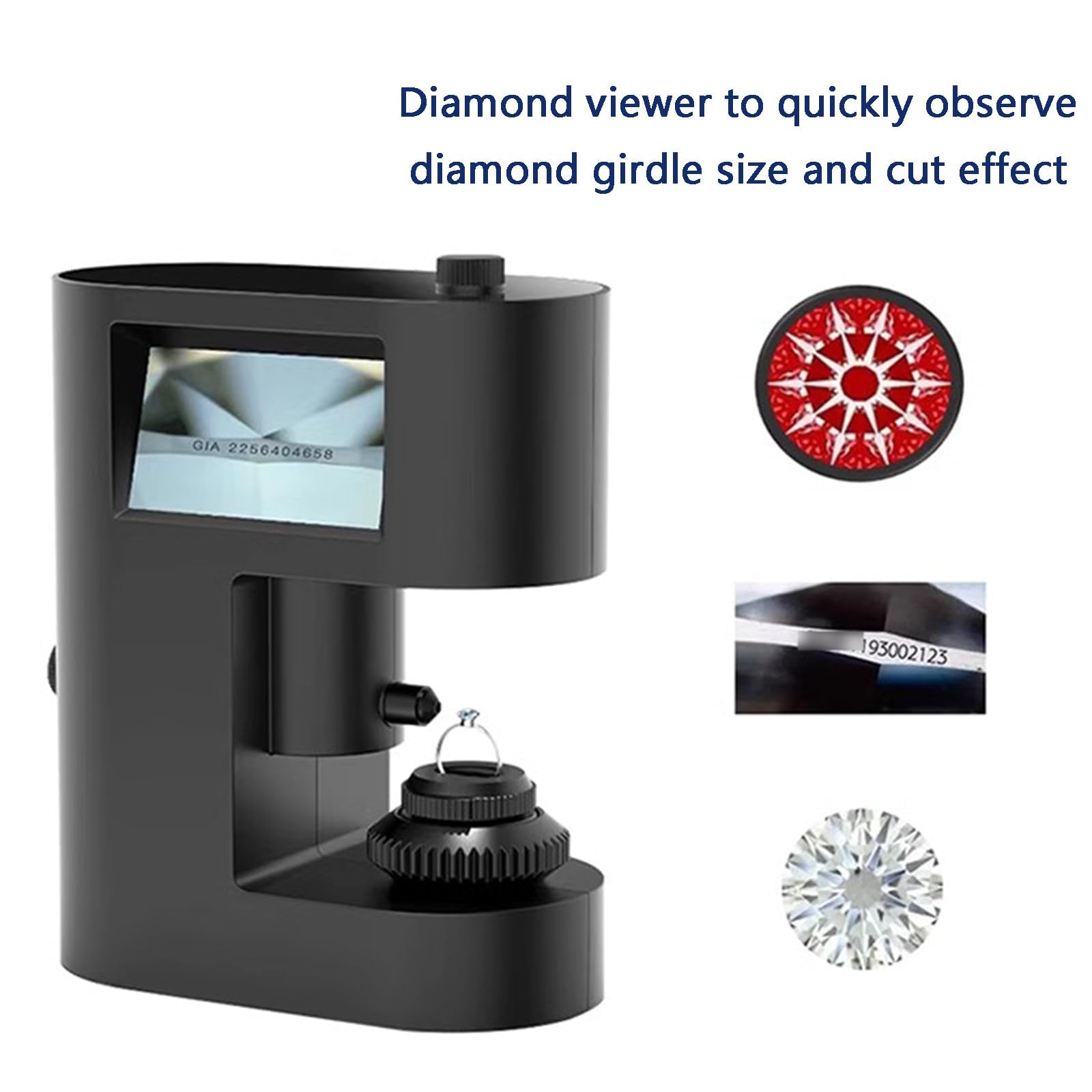 Diamond Viewer 30-200X, dwuekranowa przeglądarka napisów z 20 diodami LED do testowania diamentów i zastosowań w przemyśle tekstylnym
