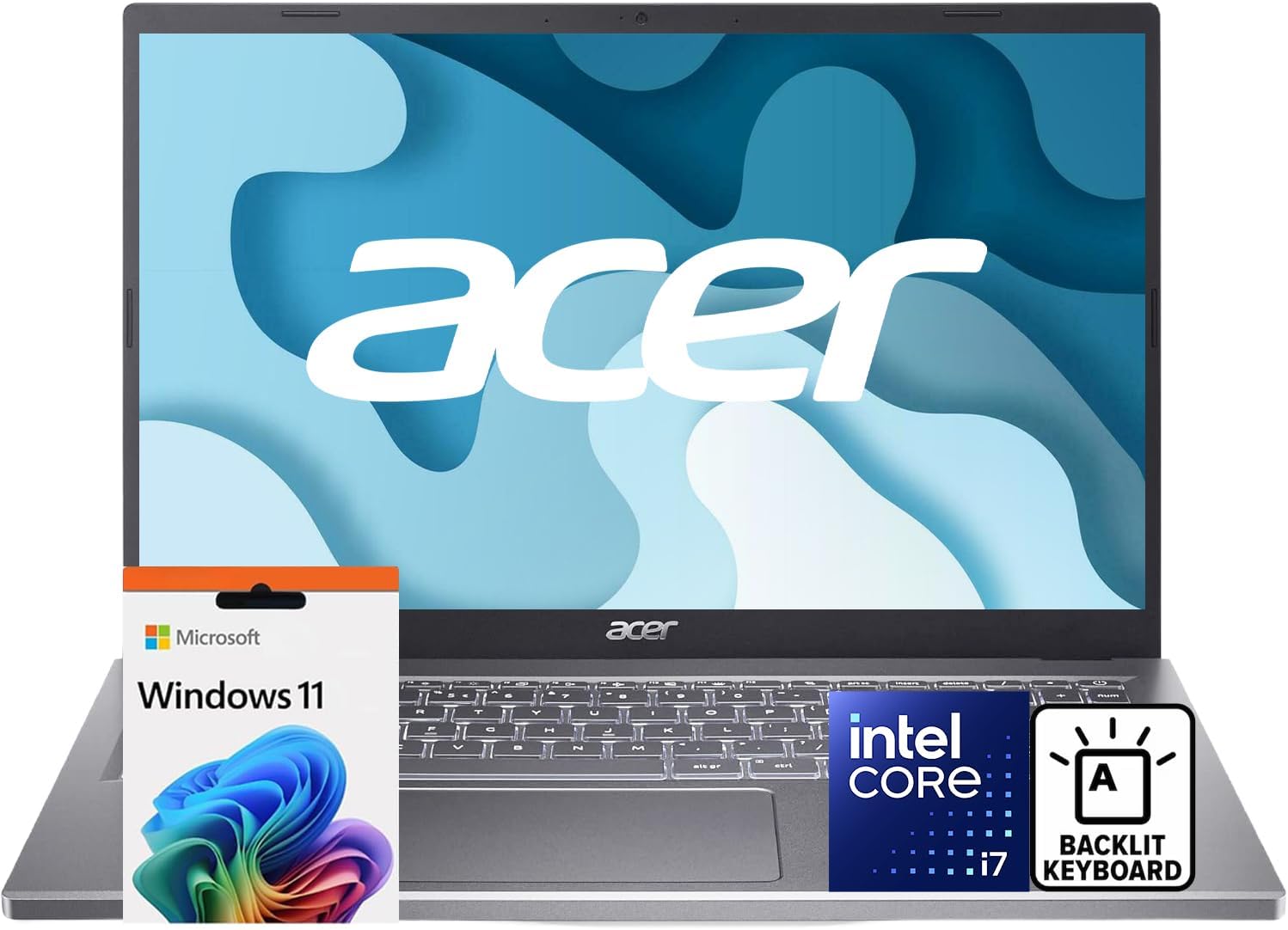 Acer Aspire Premium 15.6" FHD Laptop | Intel Core i7-1255U up to 4.7GHz | 32GB RAM - 1TB Storage(512GB SSD + 512GB Ext)| Backlit Keyboard | Wi-Fi 6 | Iris Xe Graphics | Webcam | Windows 11