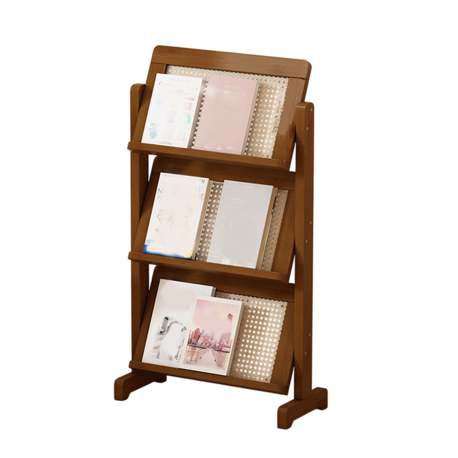 Stojak na czasopisma, stojak na czasopisma, stojak ekspozycyjny do poczekalni, szkół i bibliotek, 100 cm wysokości, stylowy uchwyt na broszury do przestrzeni recepcyjnych, długość 53 cm